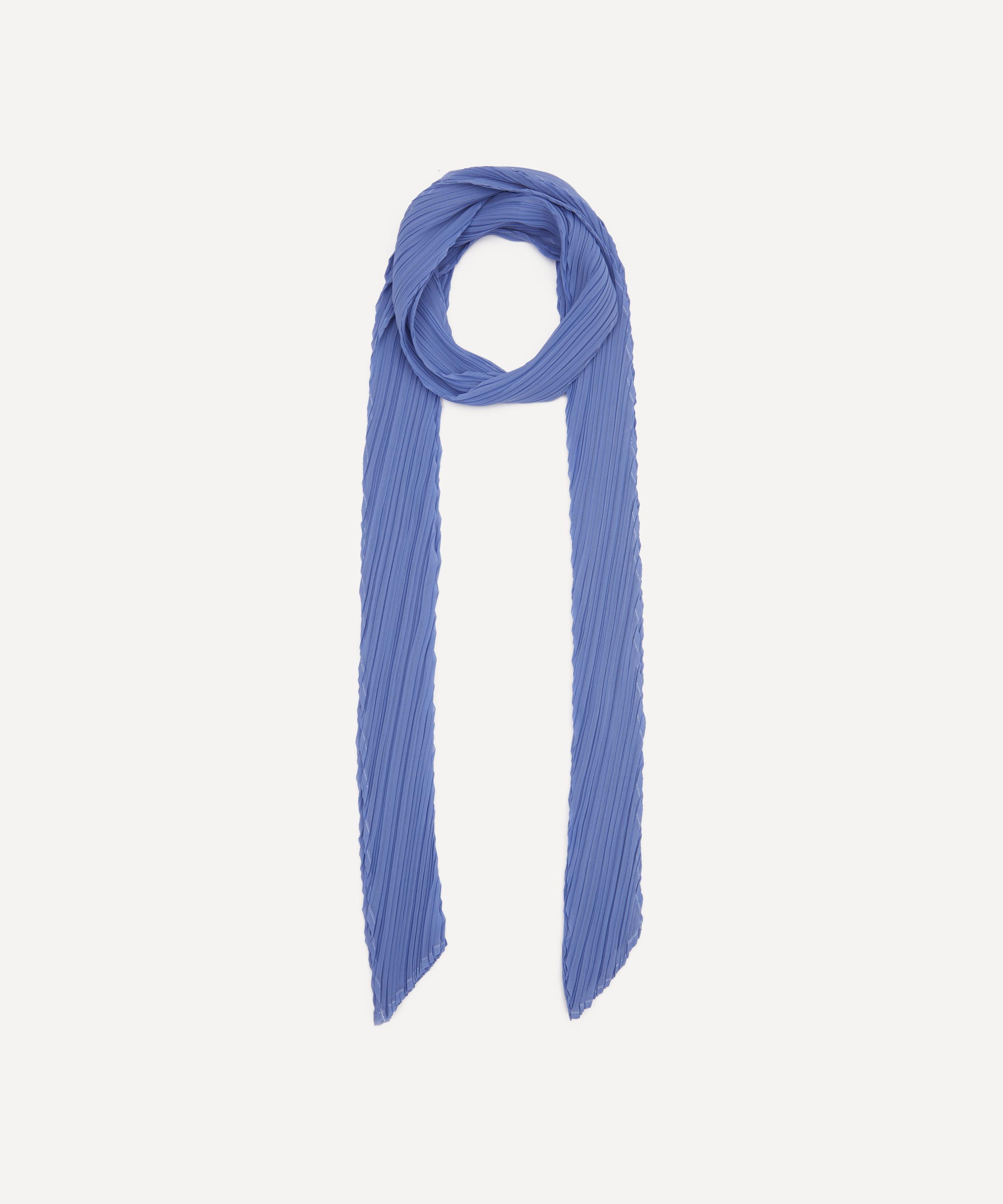 Pleats Please Issey Miyake - Light Blue Pleated Skinny Scarf image number 1