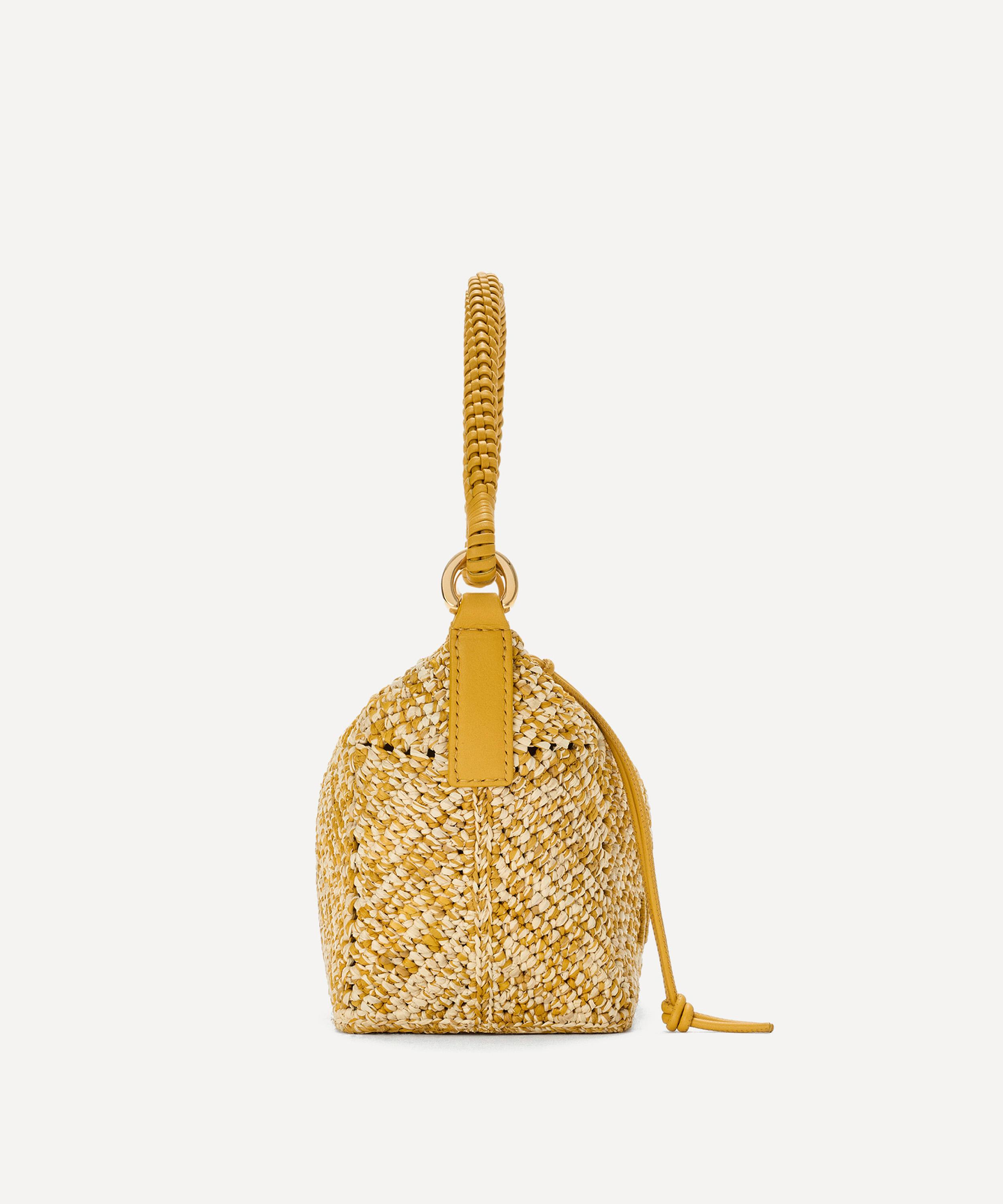 Loewe - Cala Mini Mustard Melange Raffia Pouch Bag image number 2