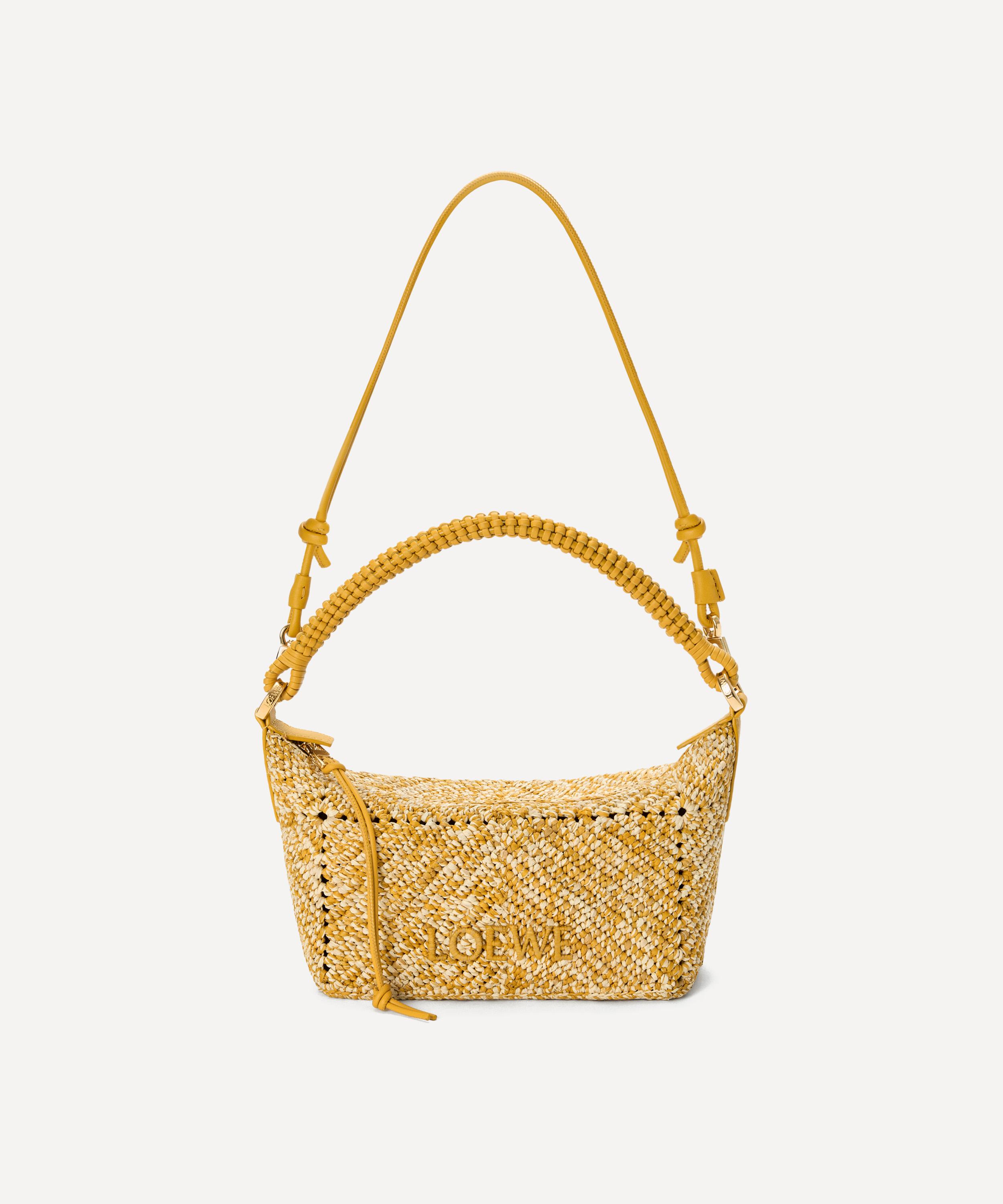 Loewe - Cala Mini Mustard Melange Raffia Pouch Bag image number 4