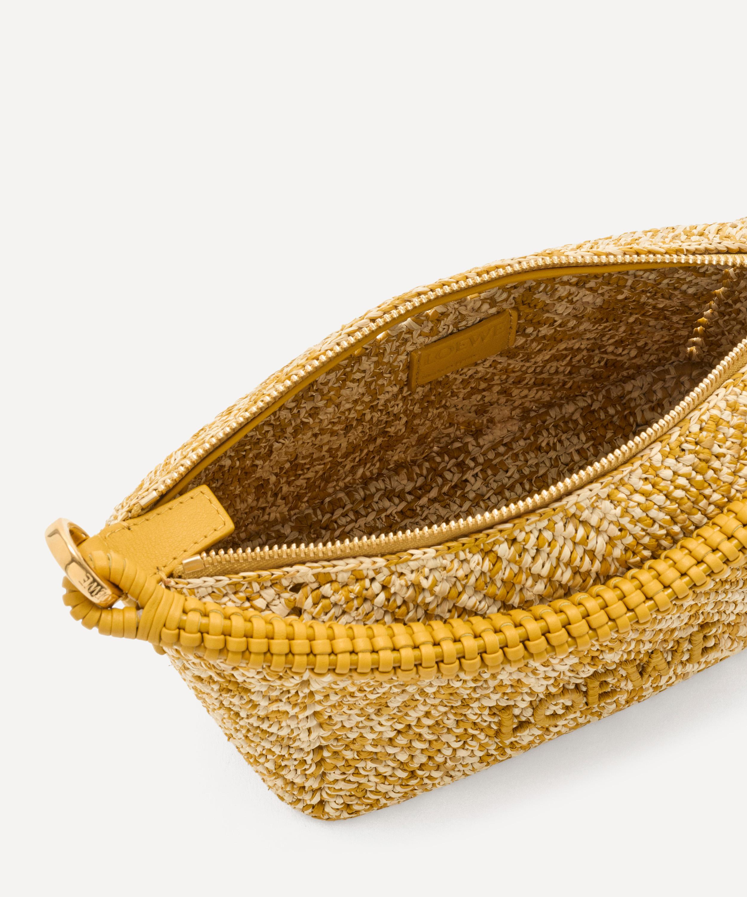 Loewe - Cala Mini Mustard Melange Raffia Pouch Bag image number 5