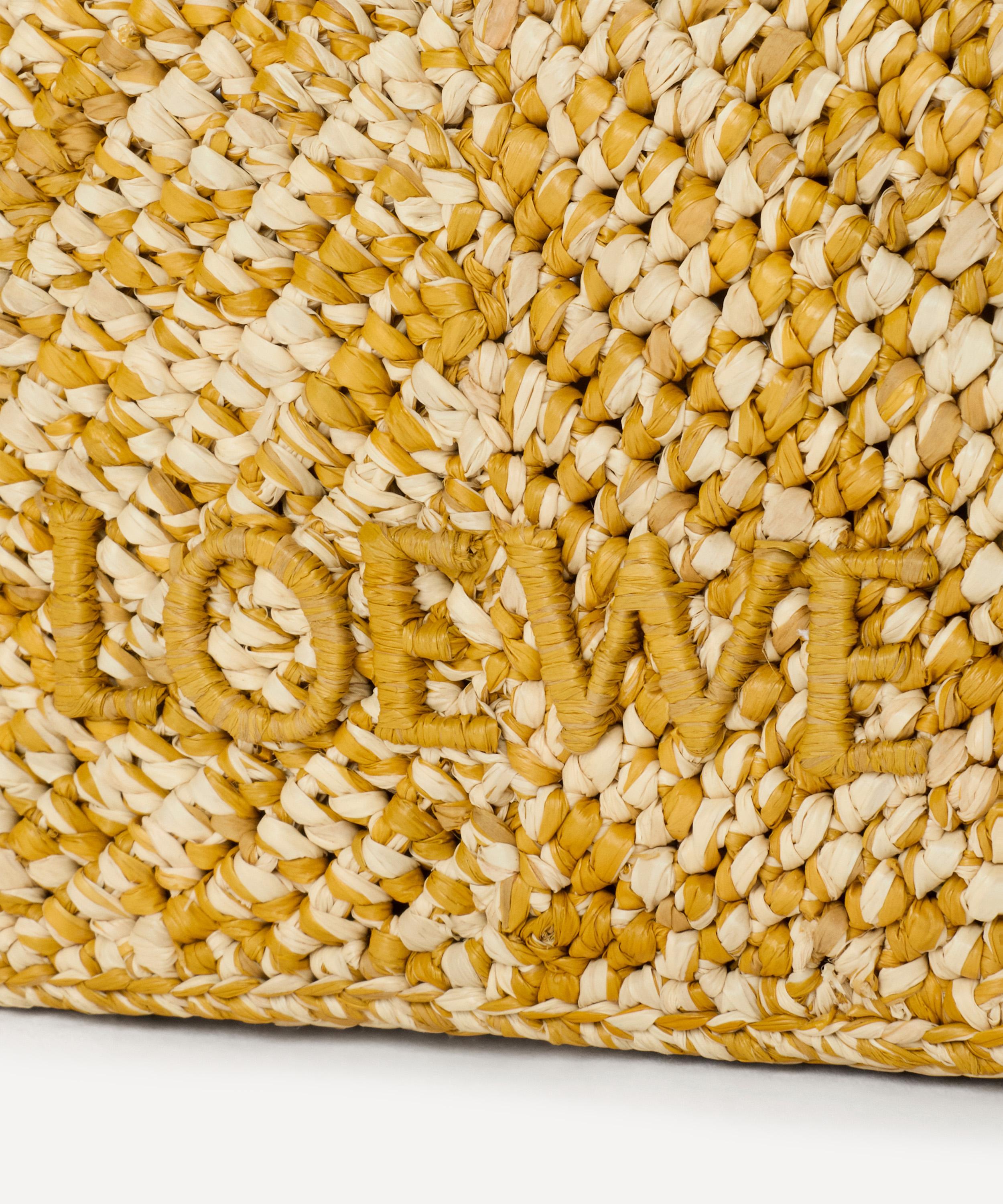 Loewe - Cala Mini Mustard Melange Raffia Pouch Bag image number 6