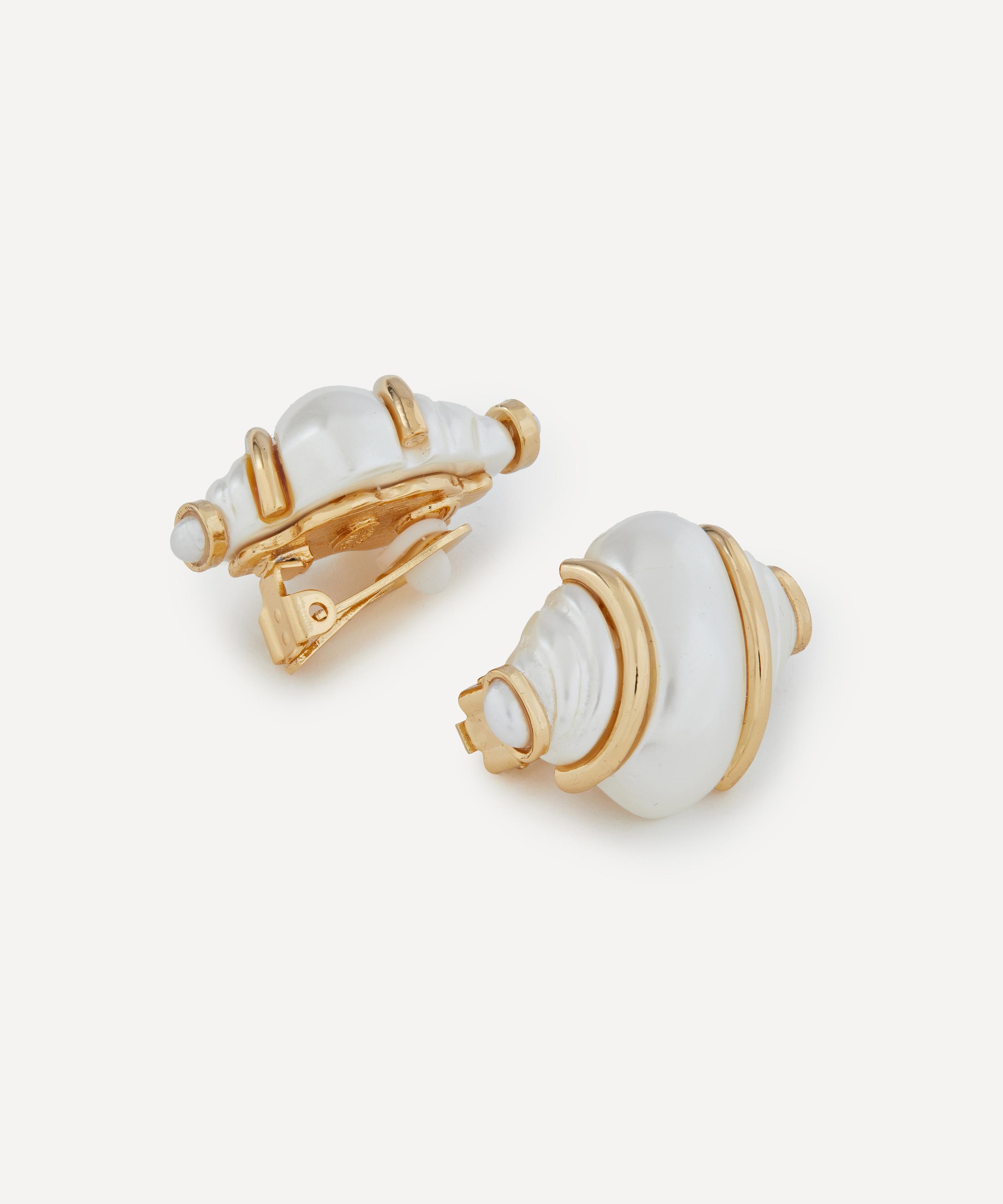 Kenneth Jay Lane - Gold-Plated Pearl Stud Earrings image number 1