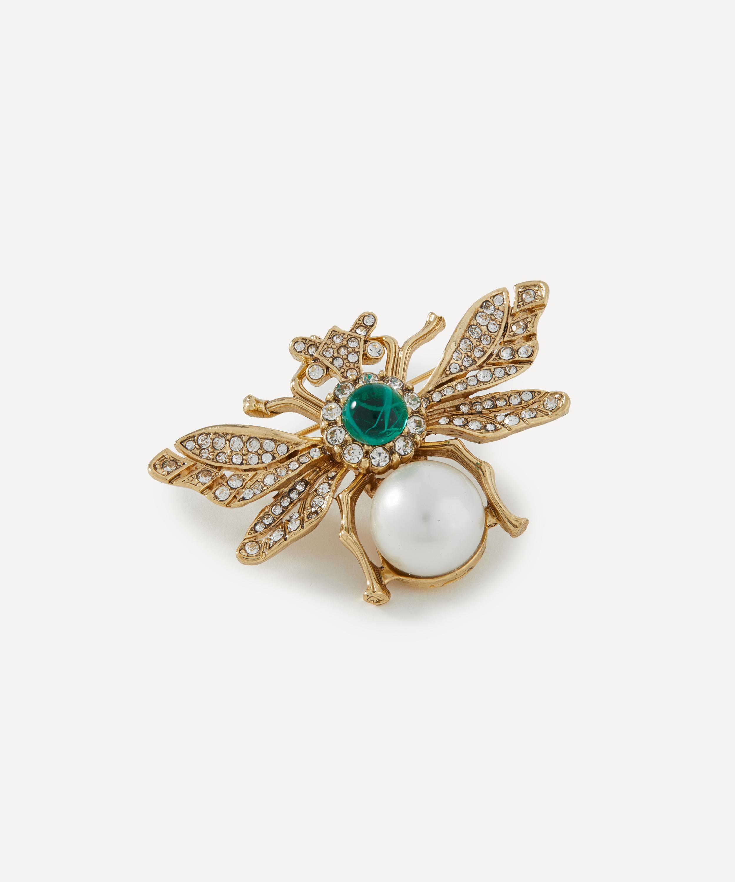 Kenneth Jay Lane - Gold-Plated Crystal Bee Brooch image number 0