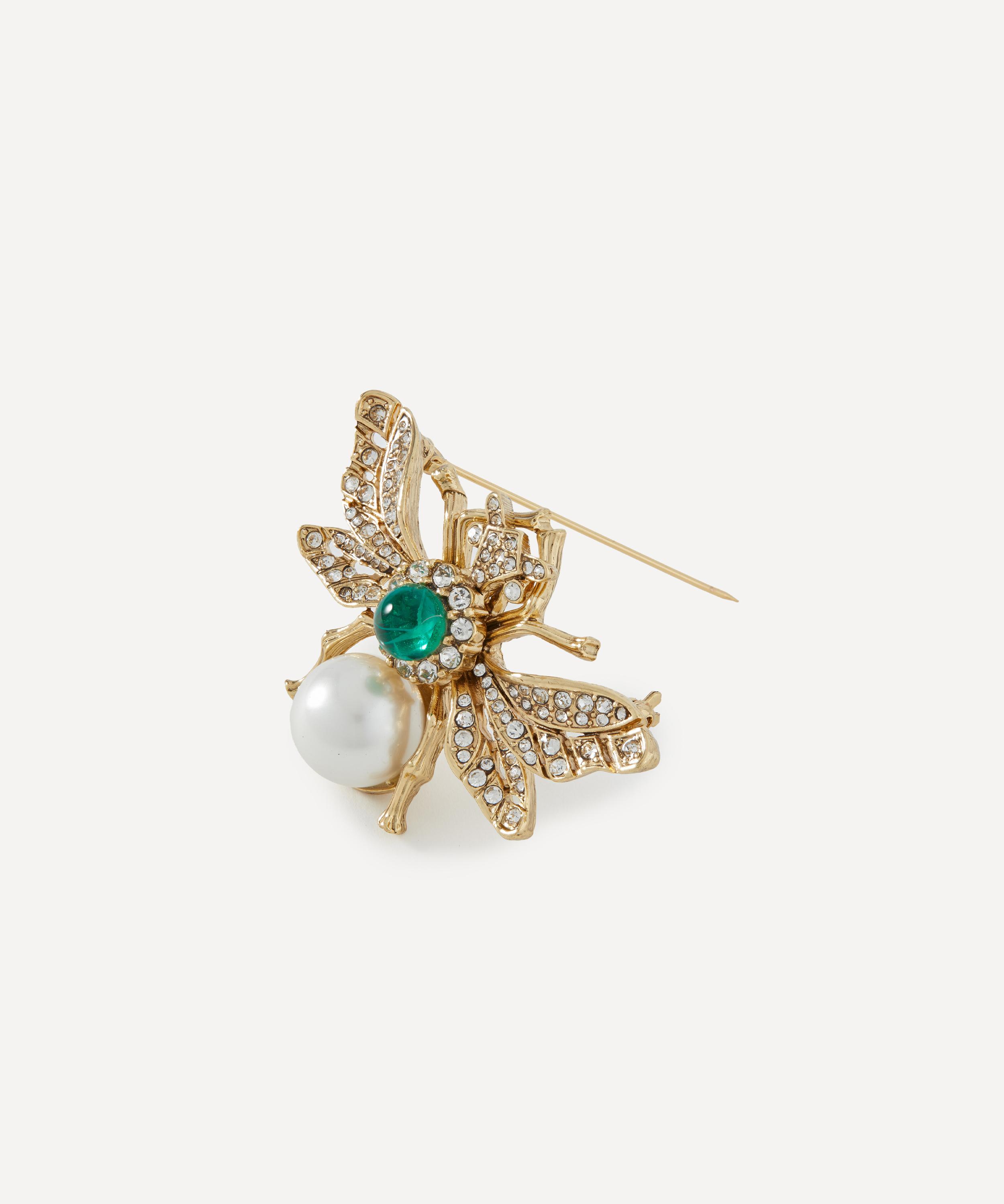 Kenneth Jay Lane - Gold-Plated Crystal Bee Brooch image number 1