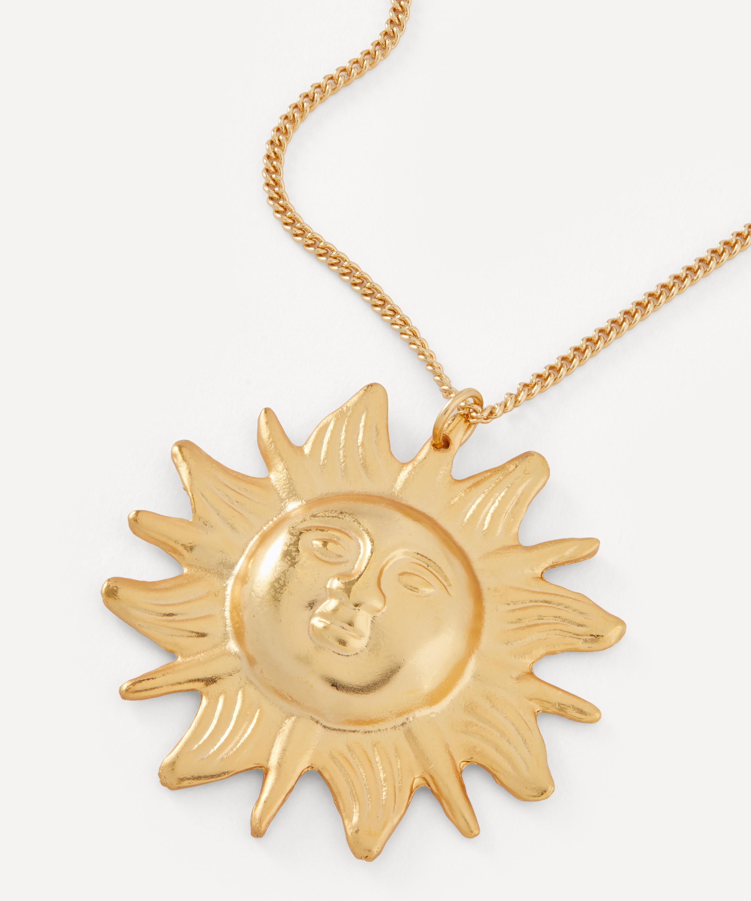 Kenneth Jay Lane - Gold-Plated Sunflower Pendant Necklace