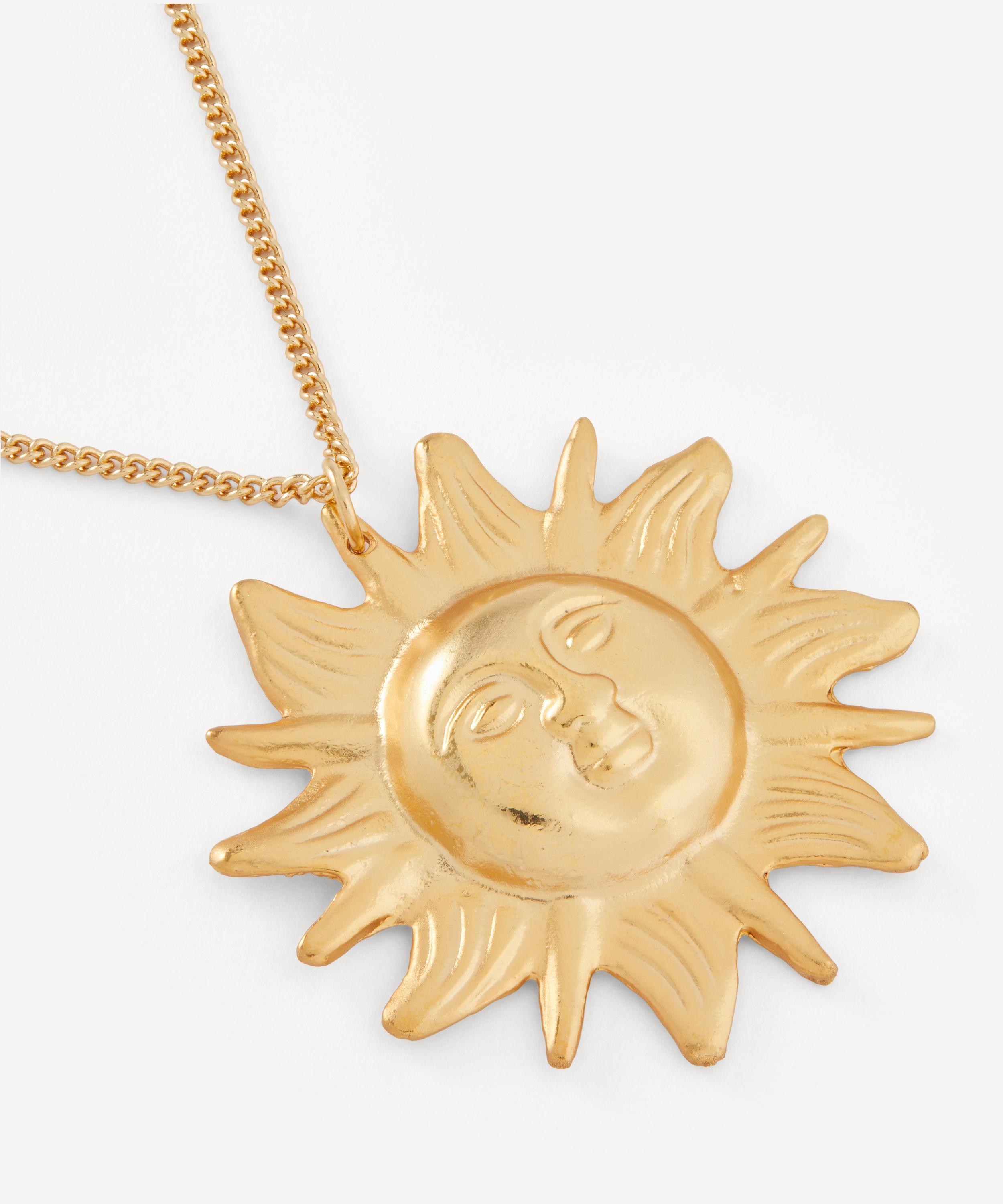 Kenneth Jay Lane - Gold-Plated Sunflower Pendant Necklace image number 2