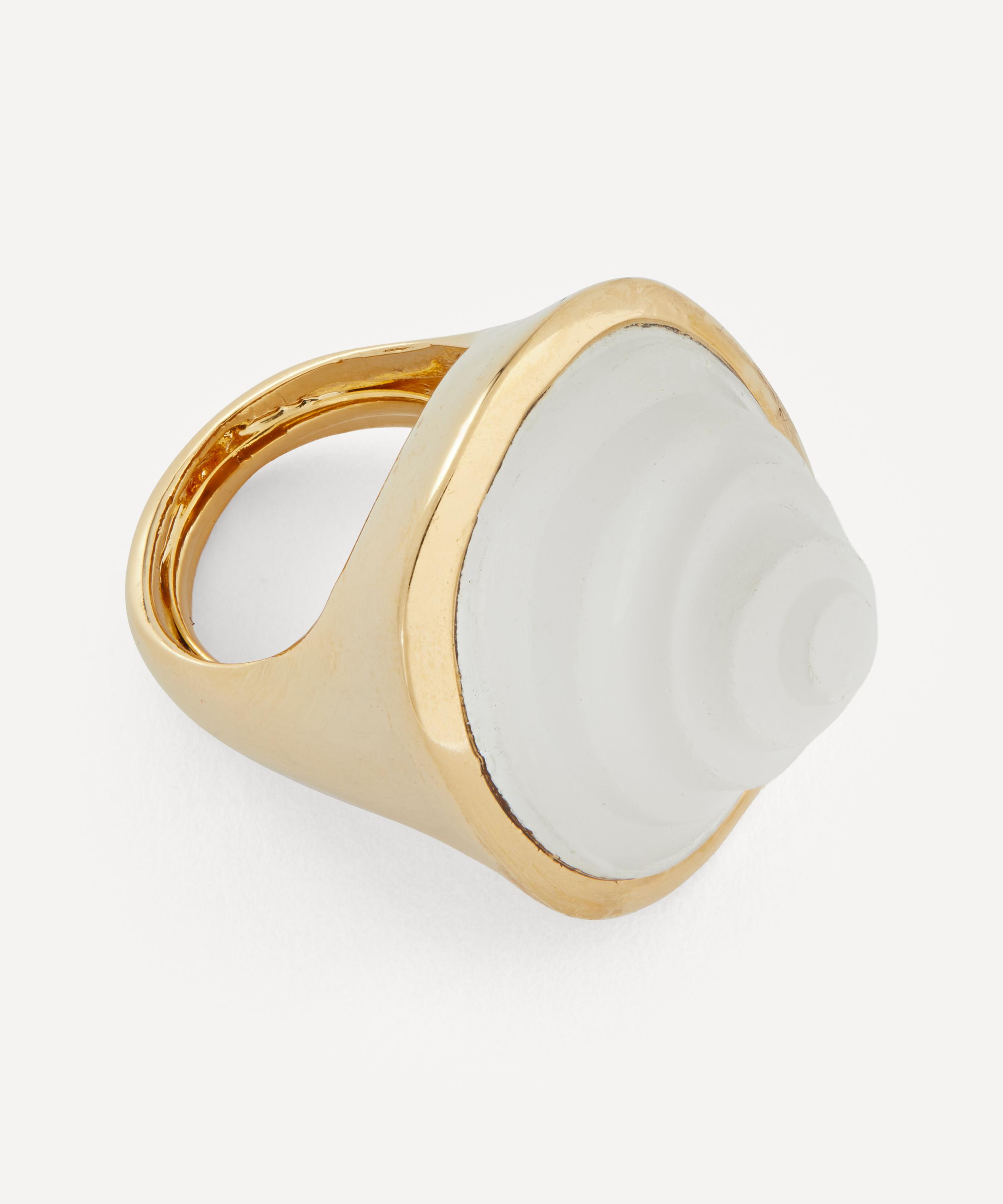 Kenneth Jay Lane - Gold-Plated Frost Swirl Ring image number 1