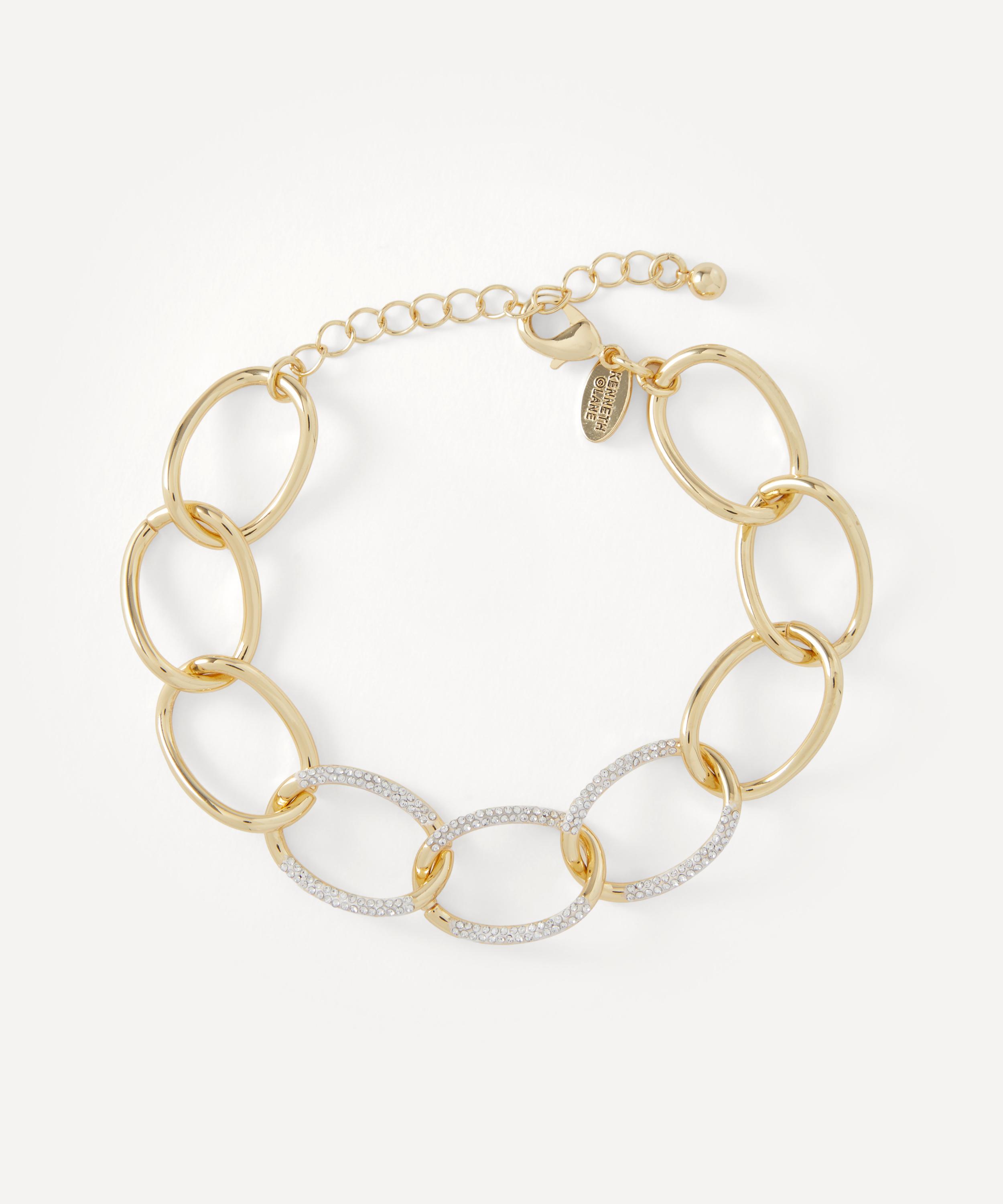 Kenneth Jay Lane - Gold-Plated Crystal Station Bracelet
