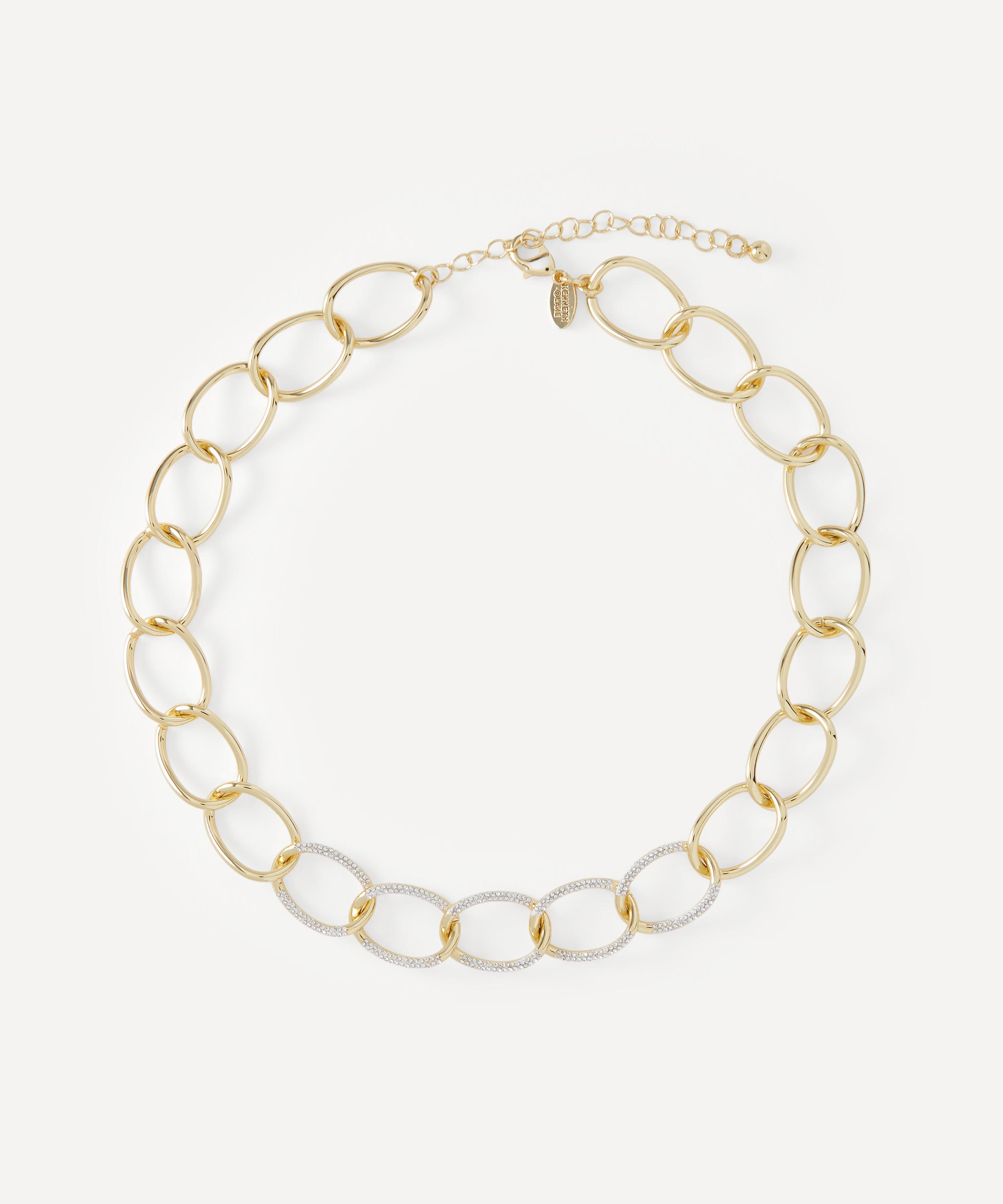 Kenneth Jay Lane - Gold-Plated Crystal Station Necklace image number 0