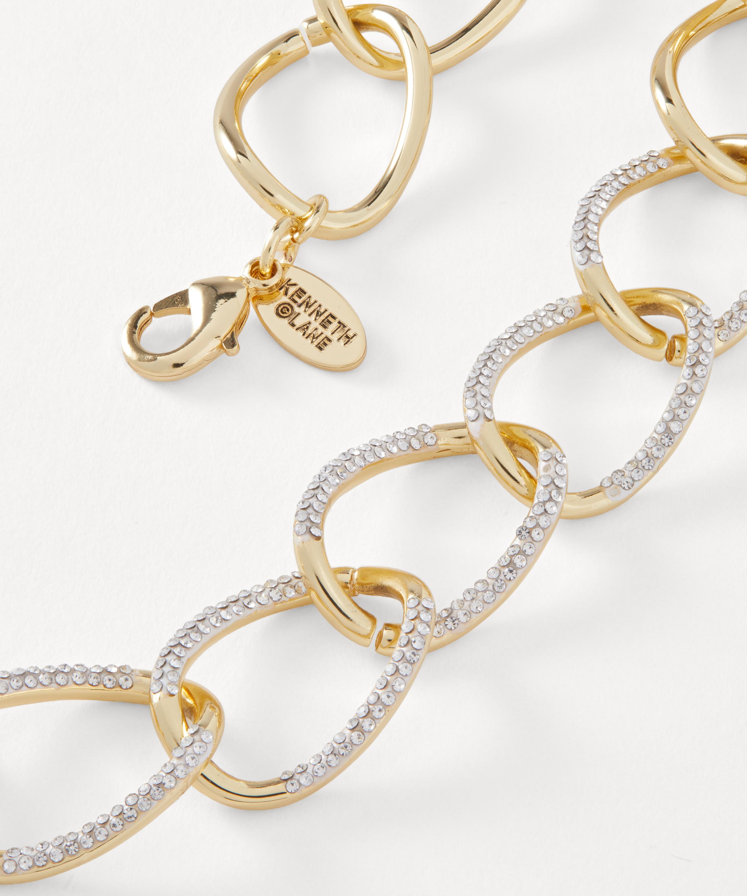 Kenneth Jay Lane - Gold-Plated Crystal Station Necklace image number 1