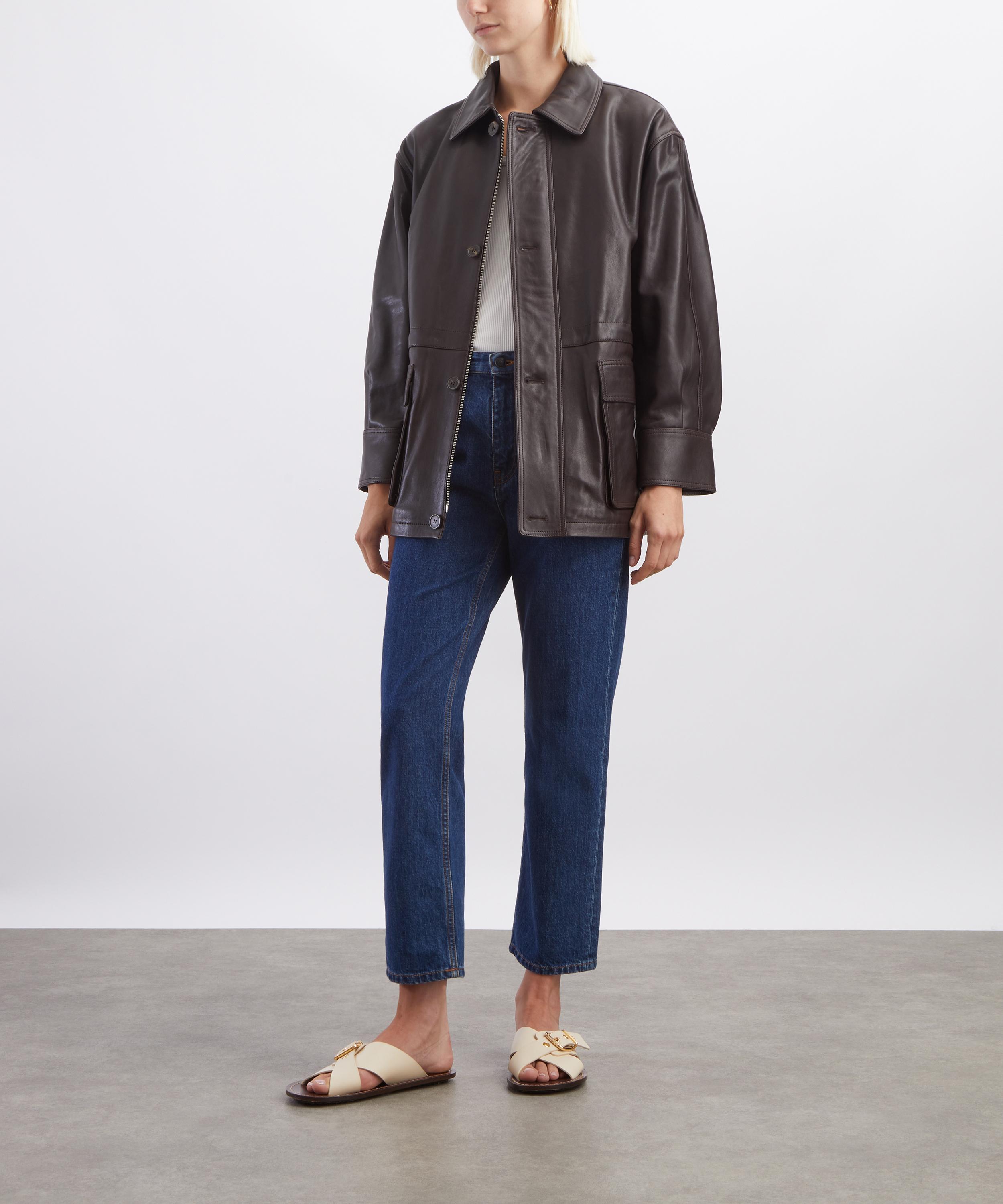 ARMA - Maeve Coffee Bean Leather Field Jacket image number 1