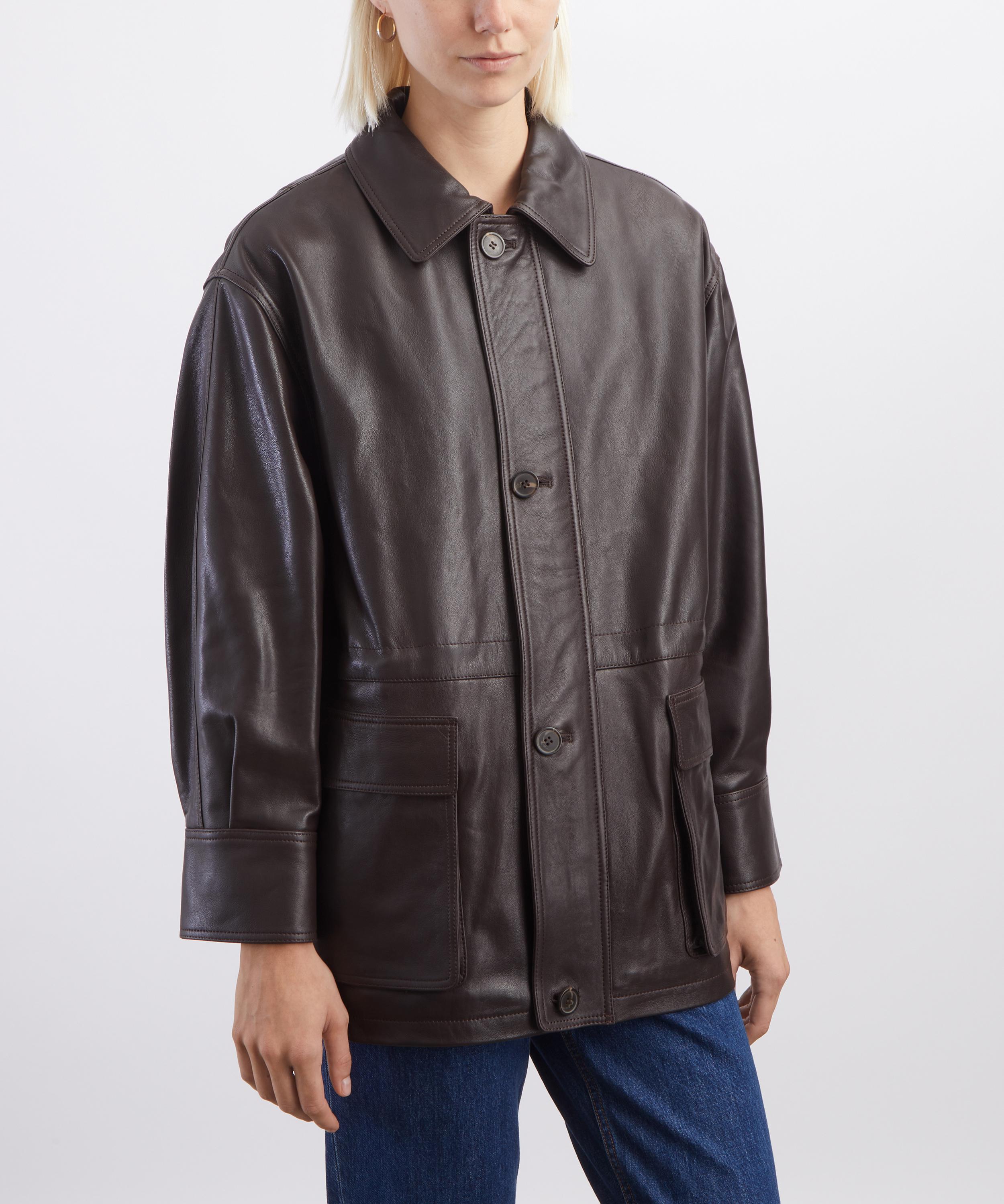 ARMA - Maeve Coffee Bean Leather Field Jacket image number 2