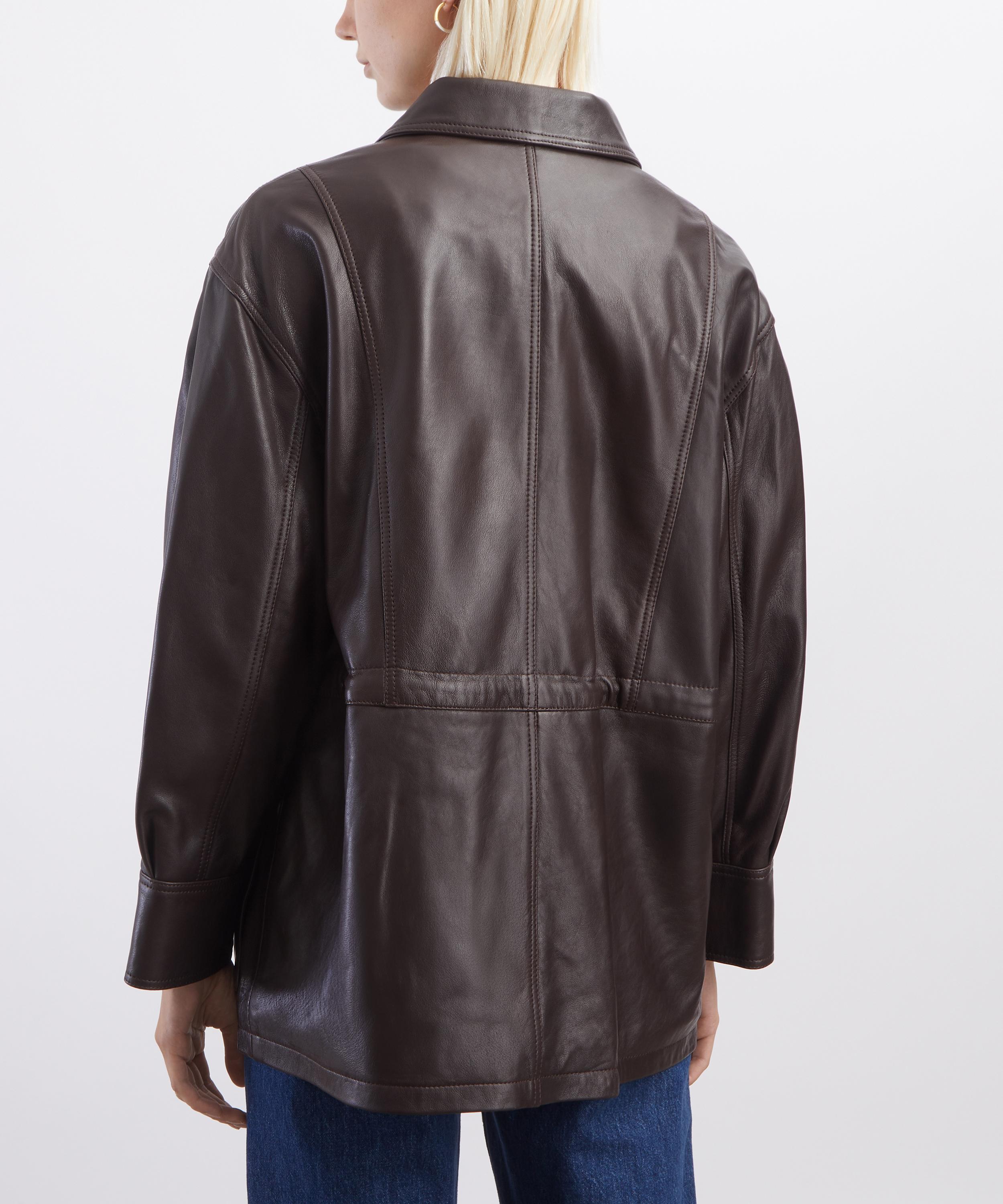 ARMA - Maeve Coffee Bean Leather Field Jacket image number 3