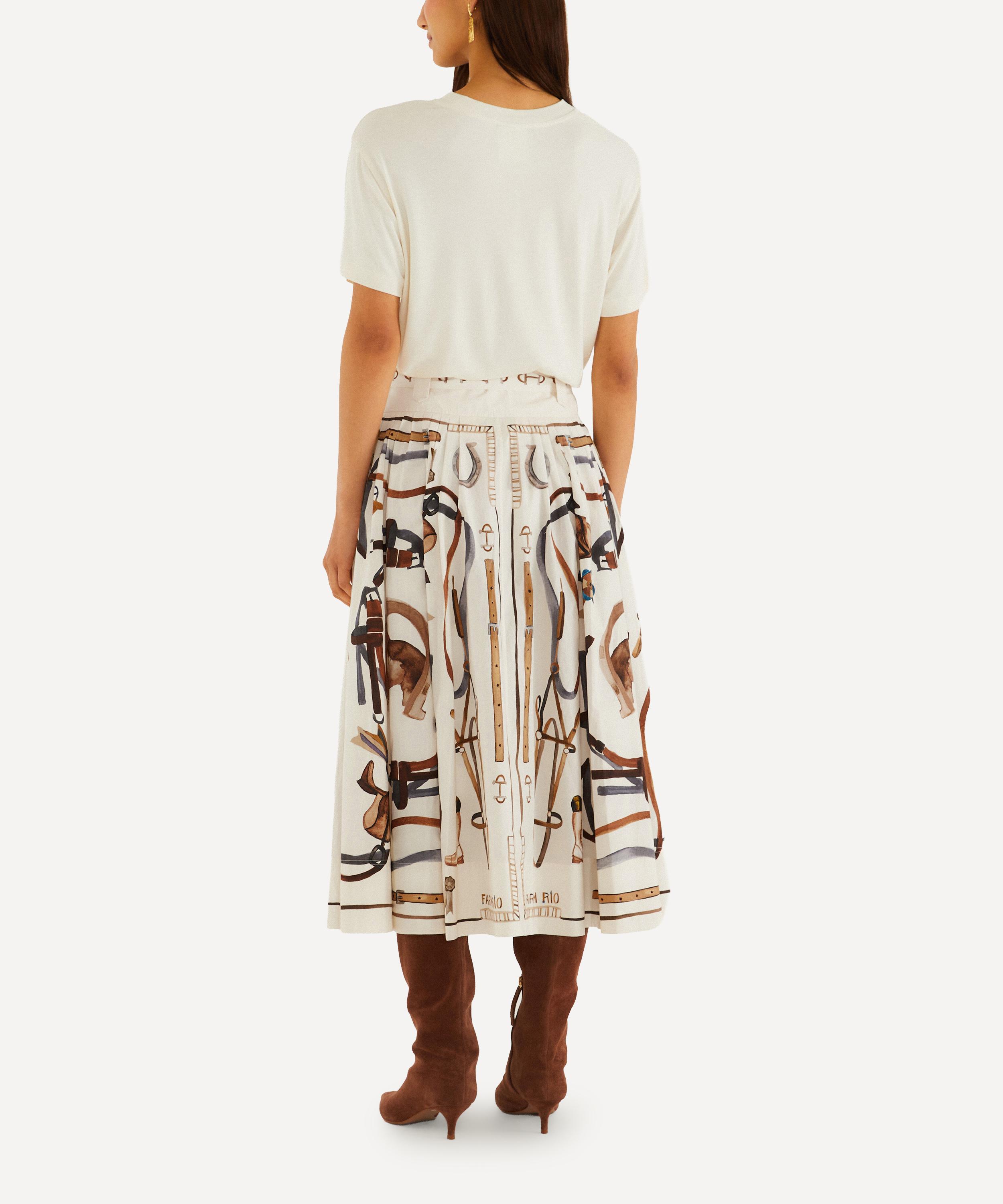 FARM Rio - Winter White Equestrian Scarf Maxi Skirt image number 2