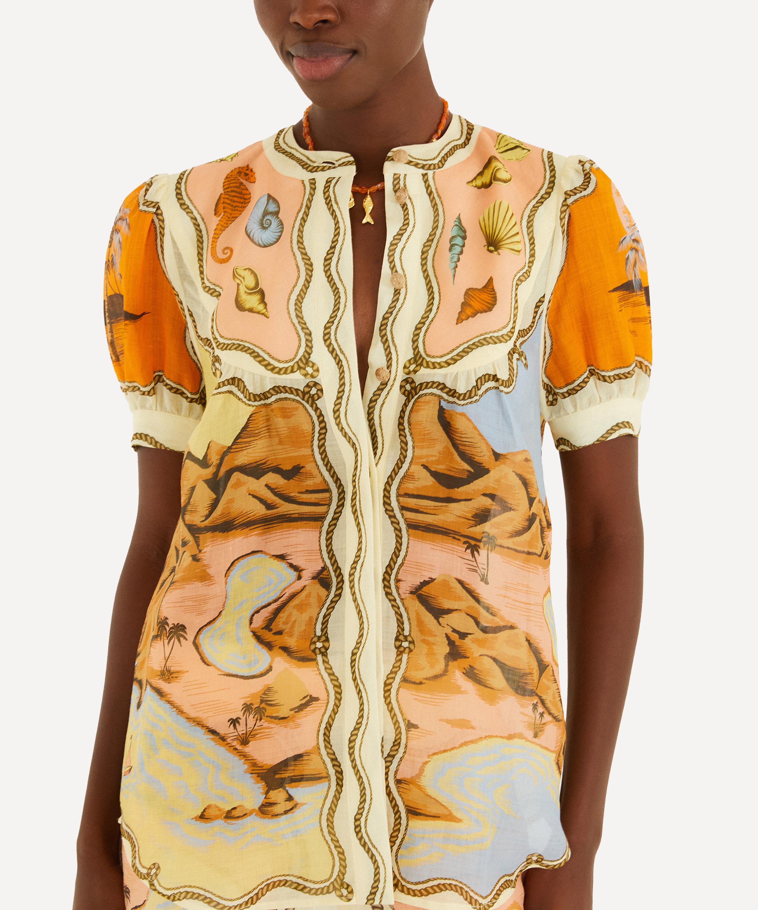 FARM Rio - Multicolour Rio Souvenir Scarves Puff-Sleeve Shirt image number 0