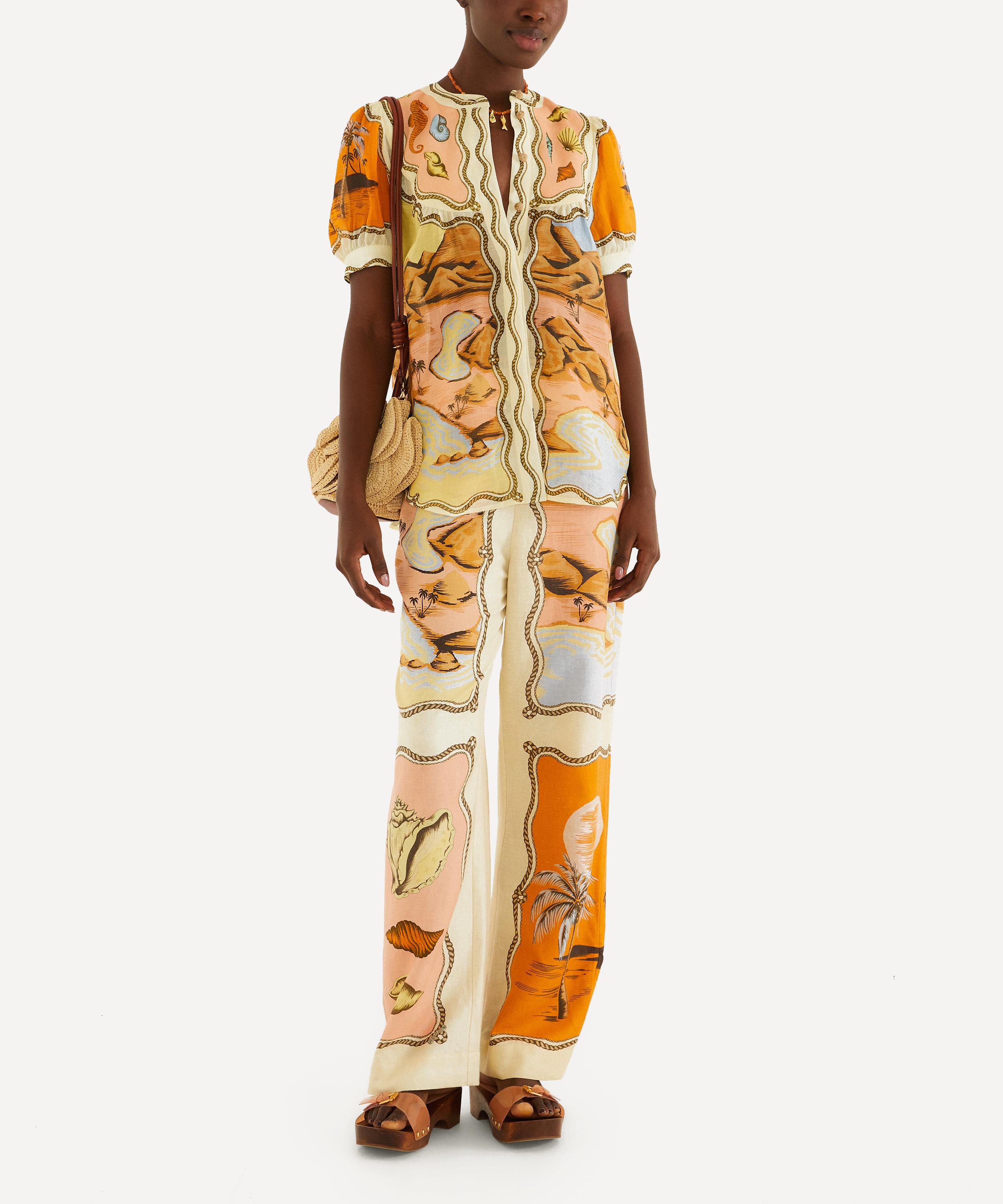 FARM Rio - Multicolour Rio Souvenir Scarves Puff-Sleeve Shirt image number 1