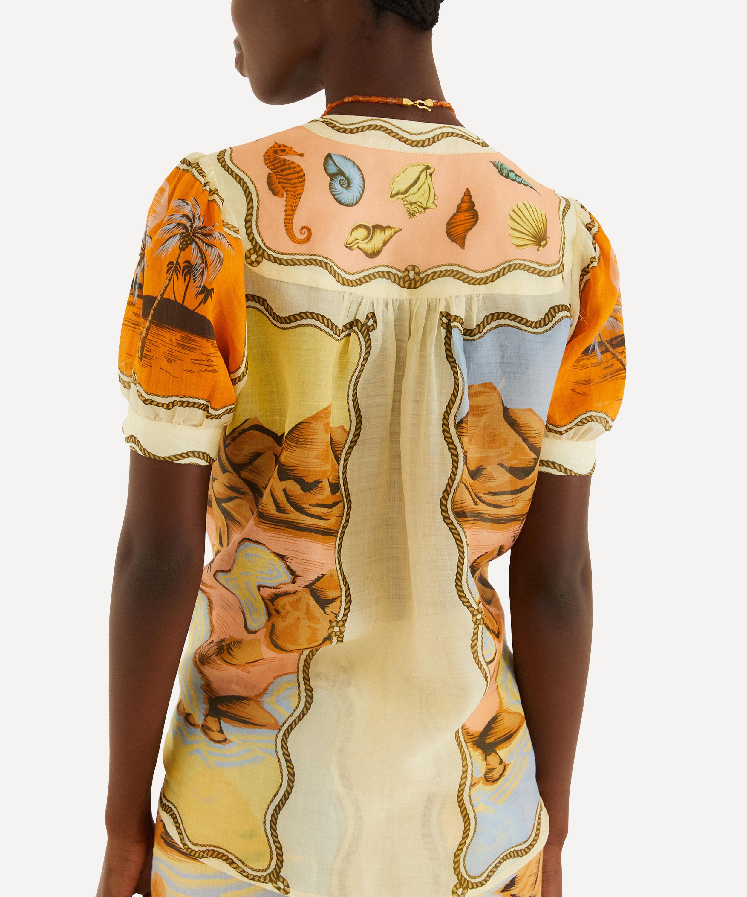 FARM Rio - Multicolour Rio Souvenir Scarves Puff-Sleeve Shirt image number 2