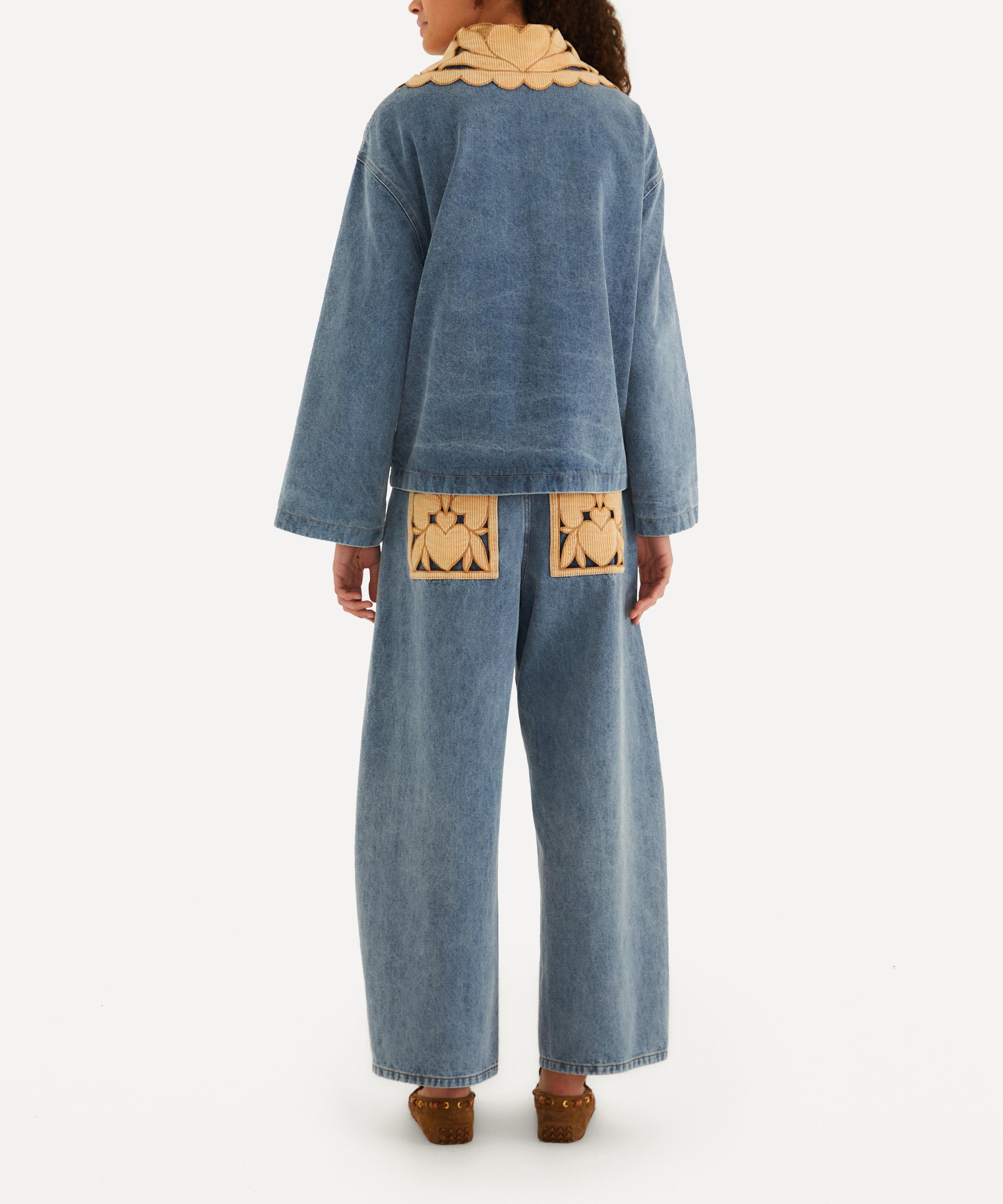 FARM Rio - Denim Richelieu Embroidery Wide-Leg Jeans image number 2