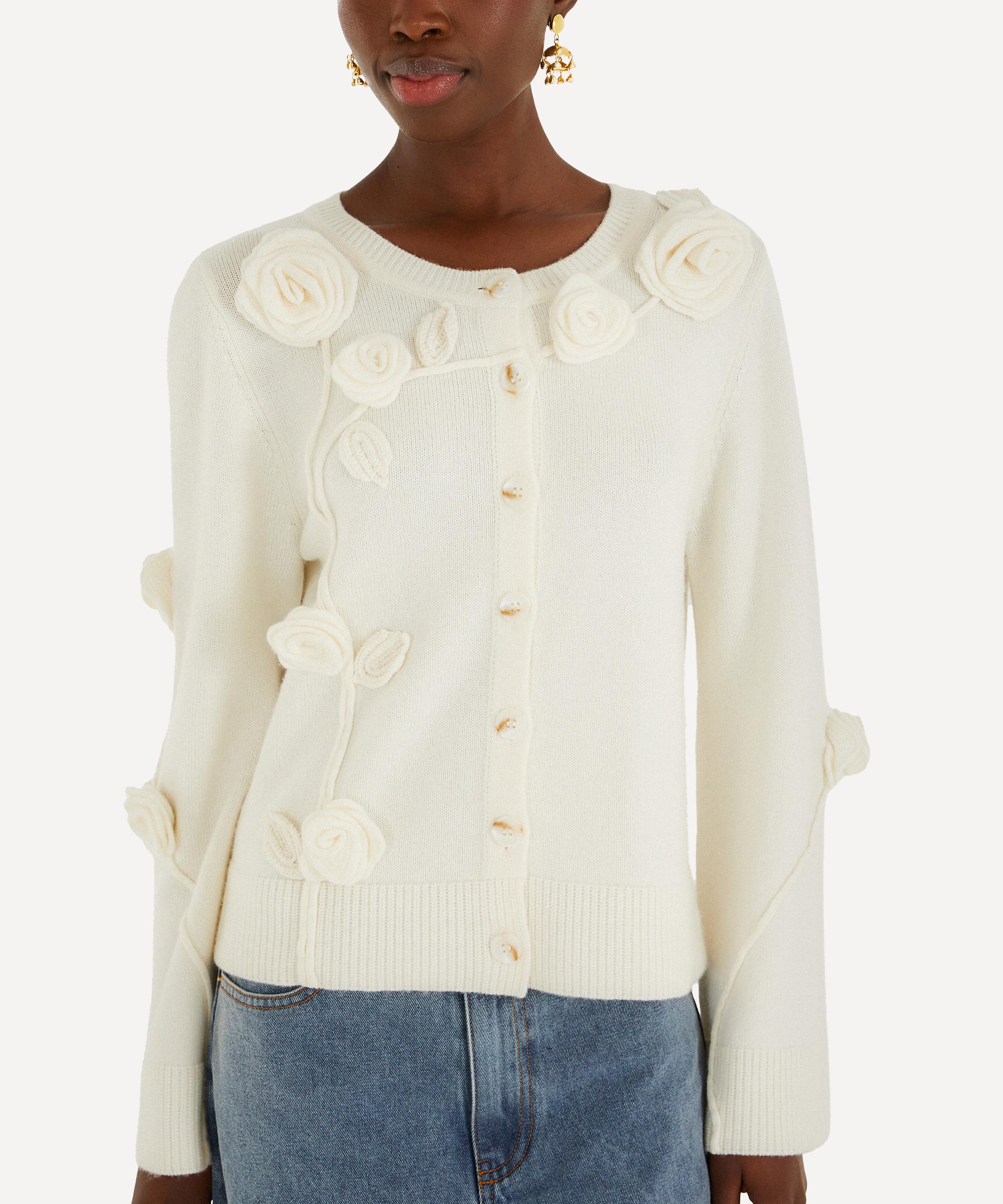 FARM Rio - Off-White 3D Flower Cardigan image number 0