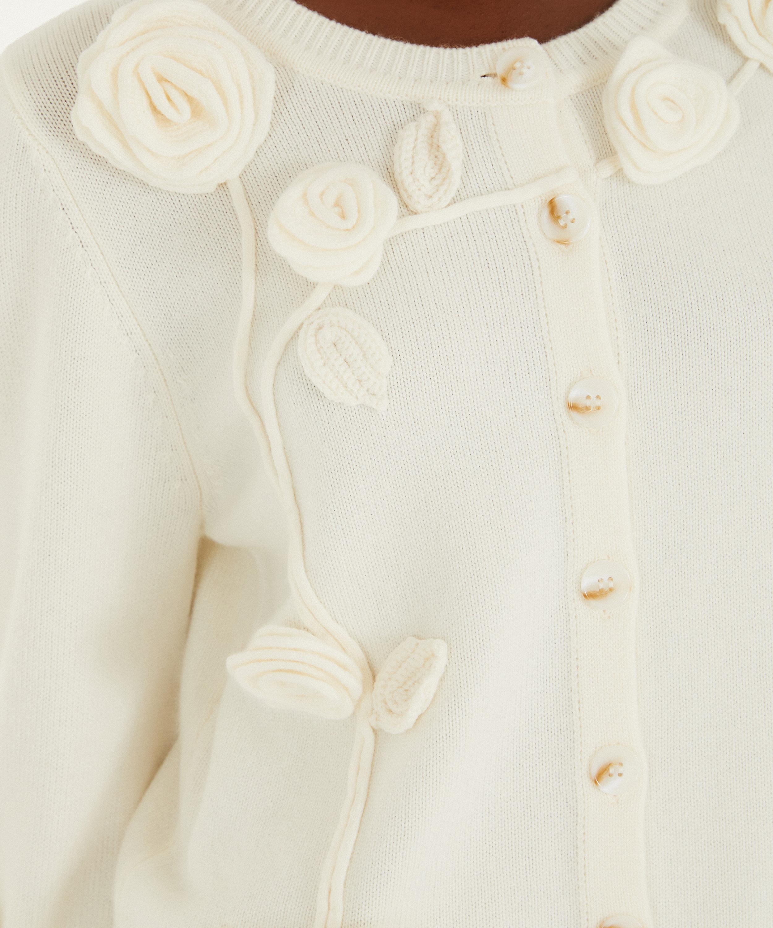 FARM Rio - Off-White 3D Flower Cardigan image number 1