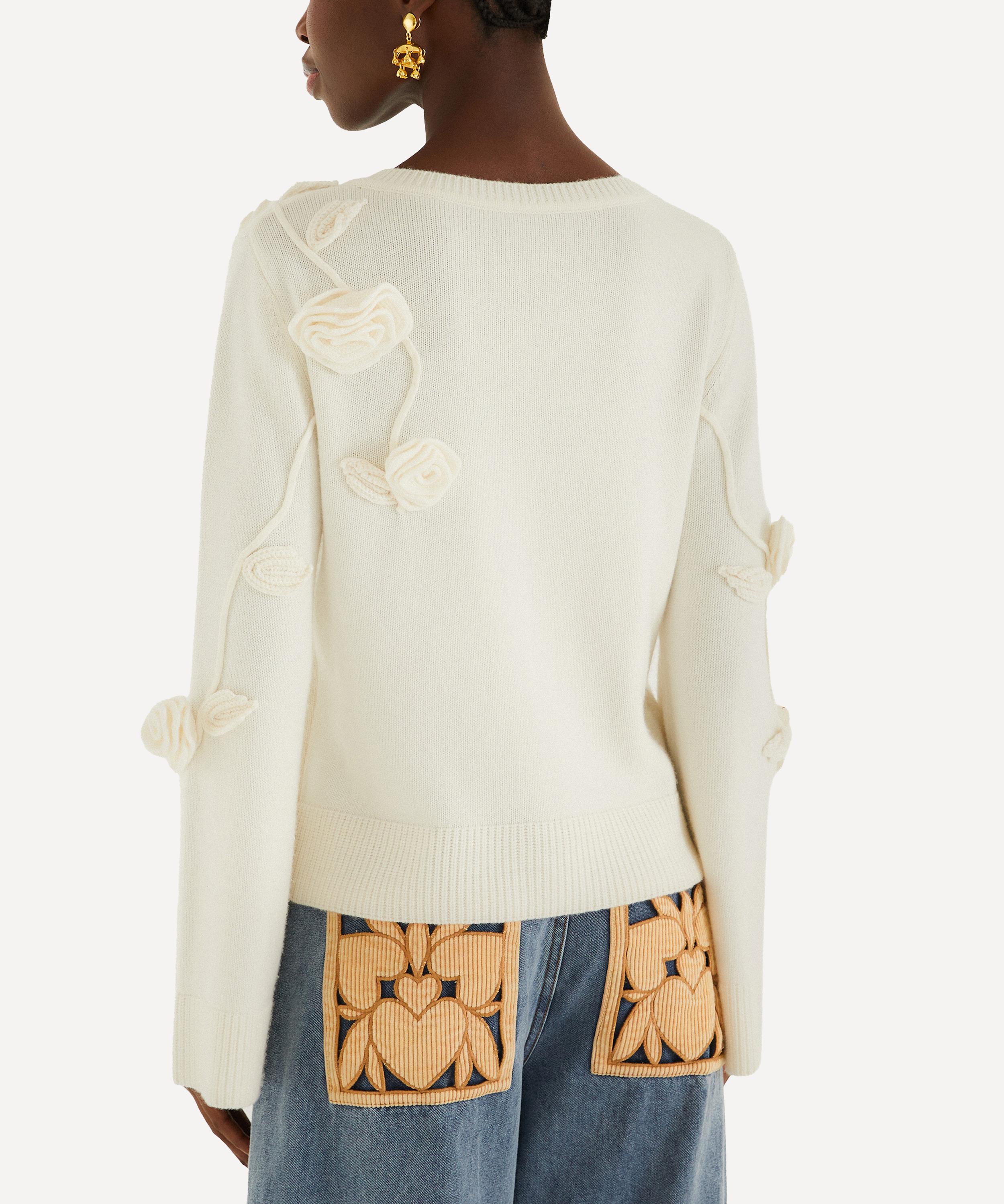 FARM Rio - Off-White 3D Flower Cardigan image number 2