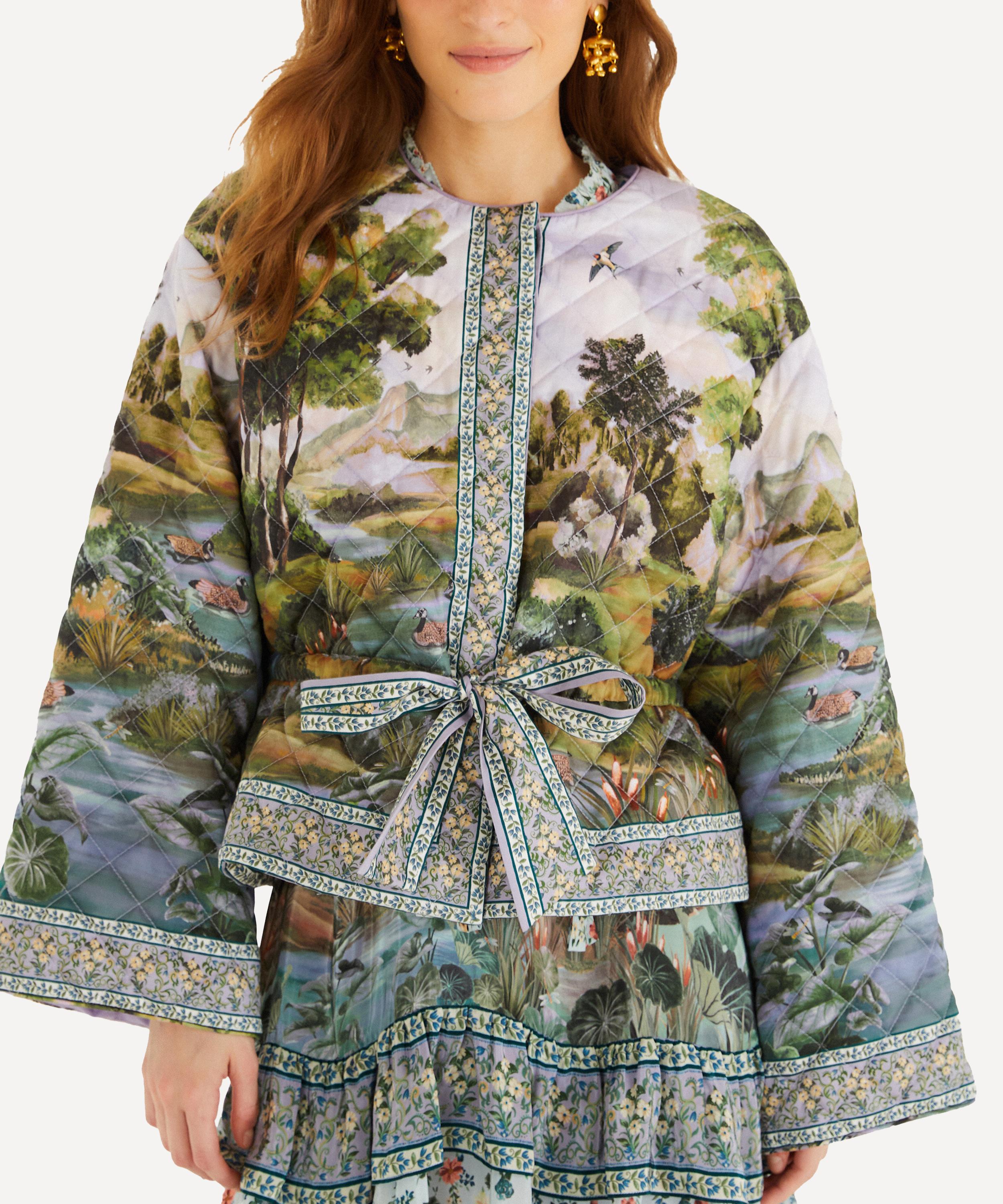 FARM Rio - Multicolour Countryside Landscape Quilted Kimono Jacket image number 0