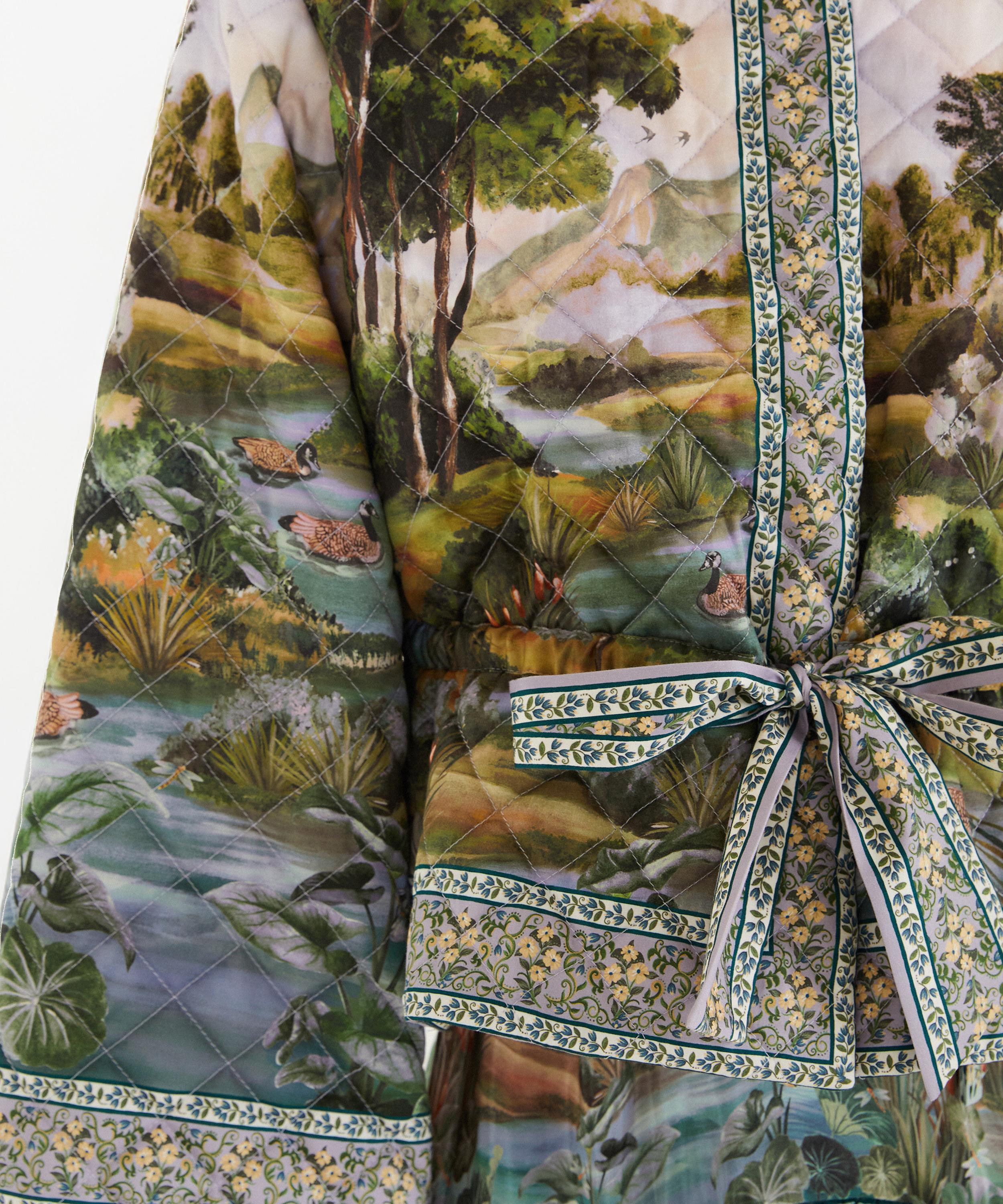 FARM Rio - Multicolour Countryside Landscape Quilted Kimono Jacket image number 1