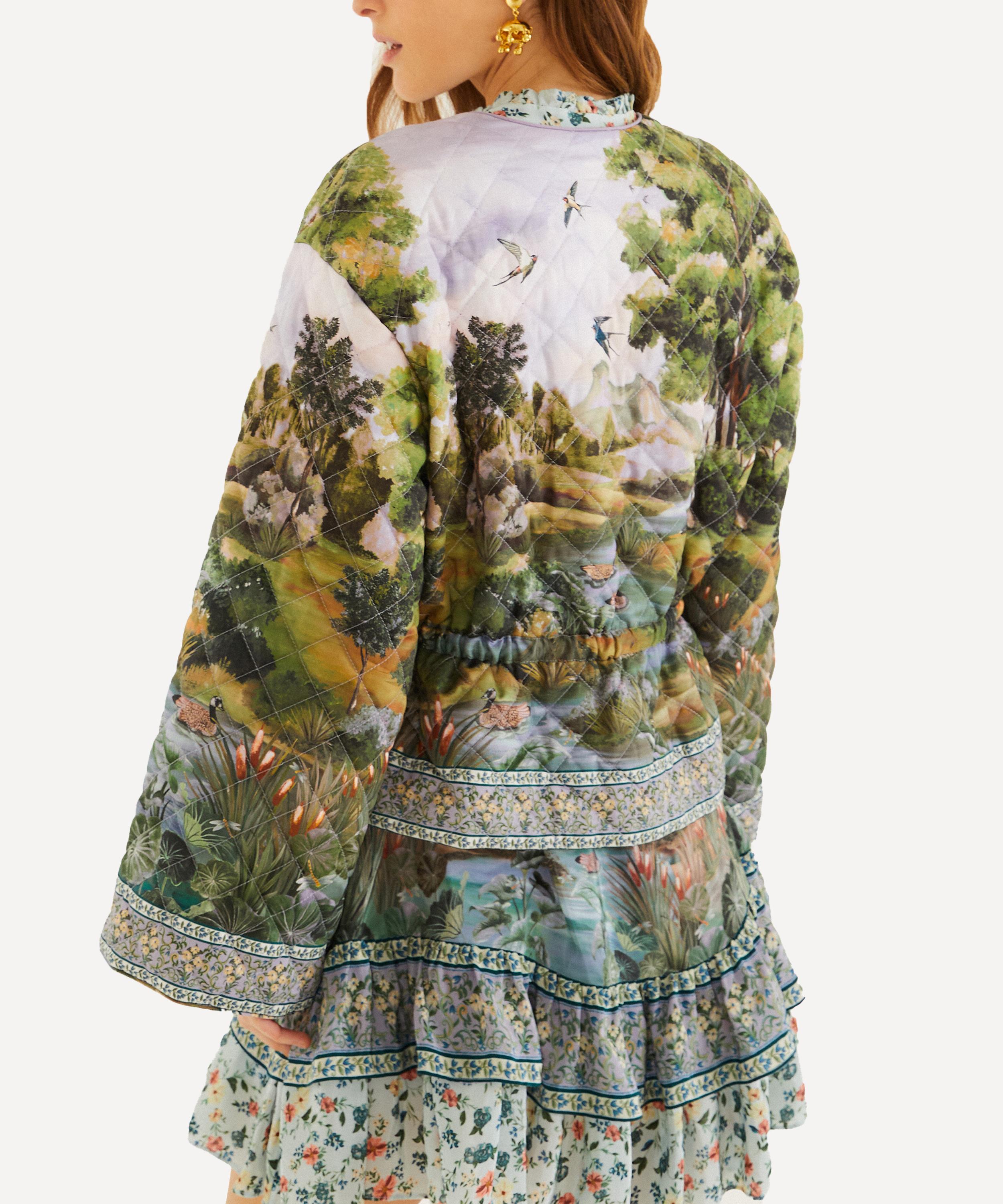 FARM Rio - Multicolour Countryside Landscape Quilted Kimono Jacket image number 2