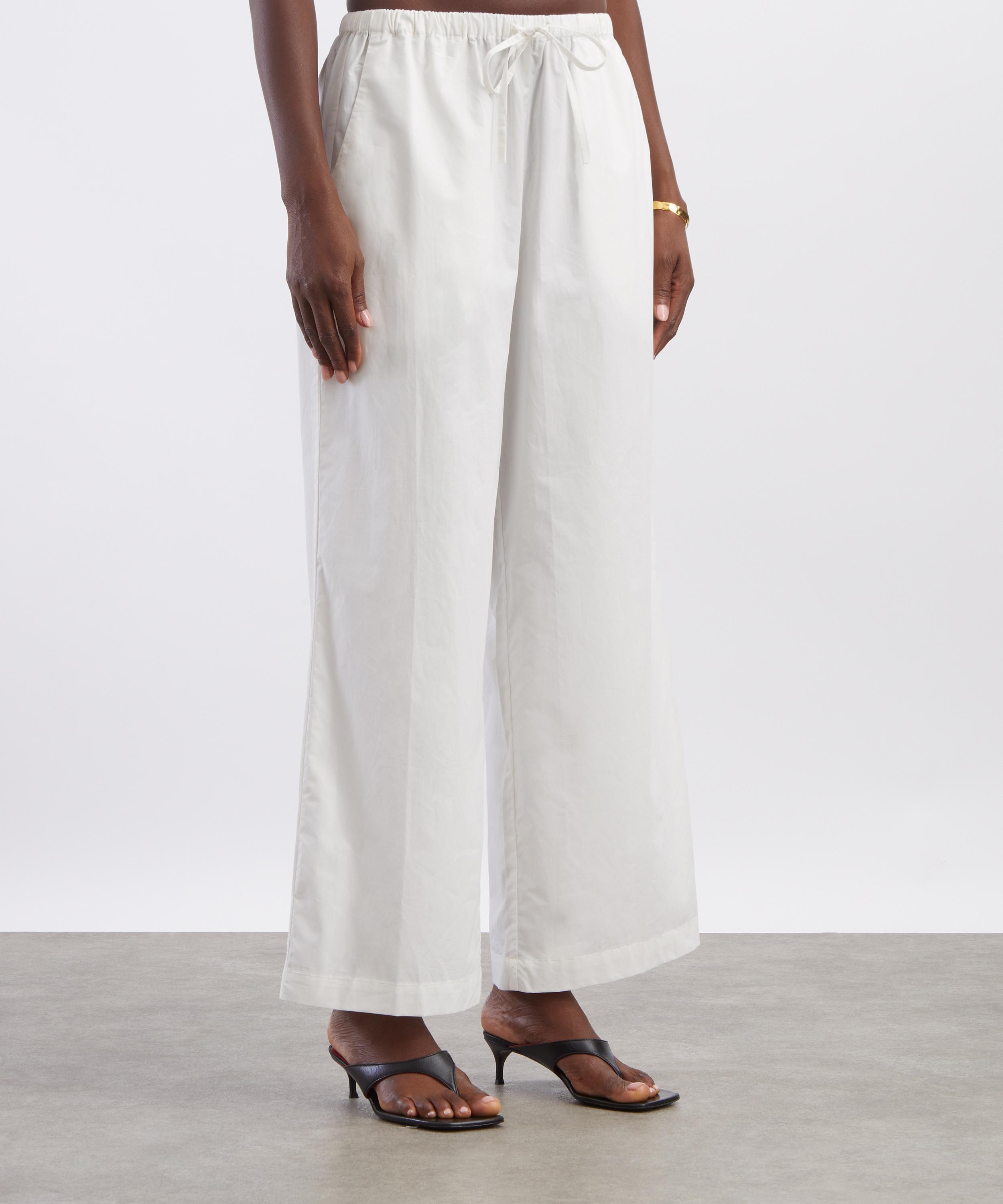 FAITHFULL - Rainey White Relaxed Drawstring Trousers image number 2