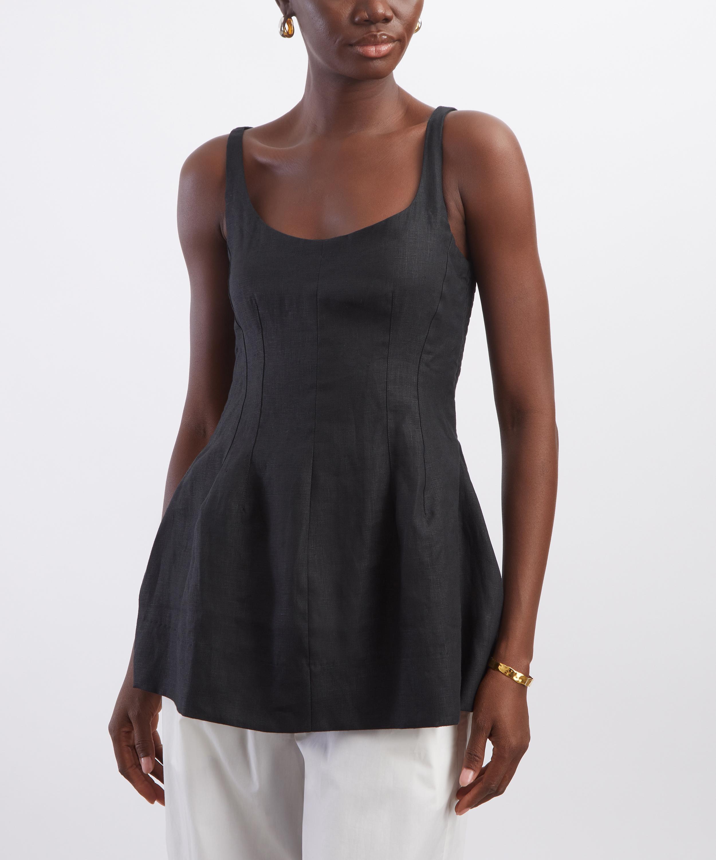 FAITHFULL - Syna Black Linen Top image number 2