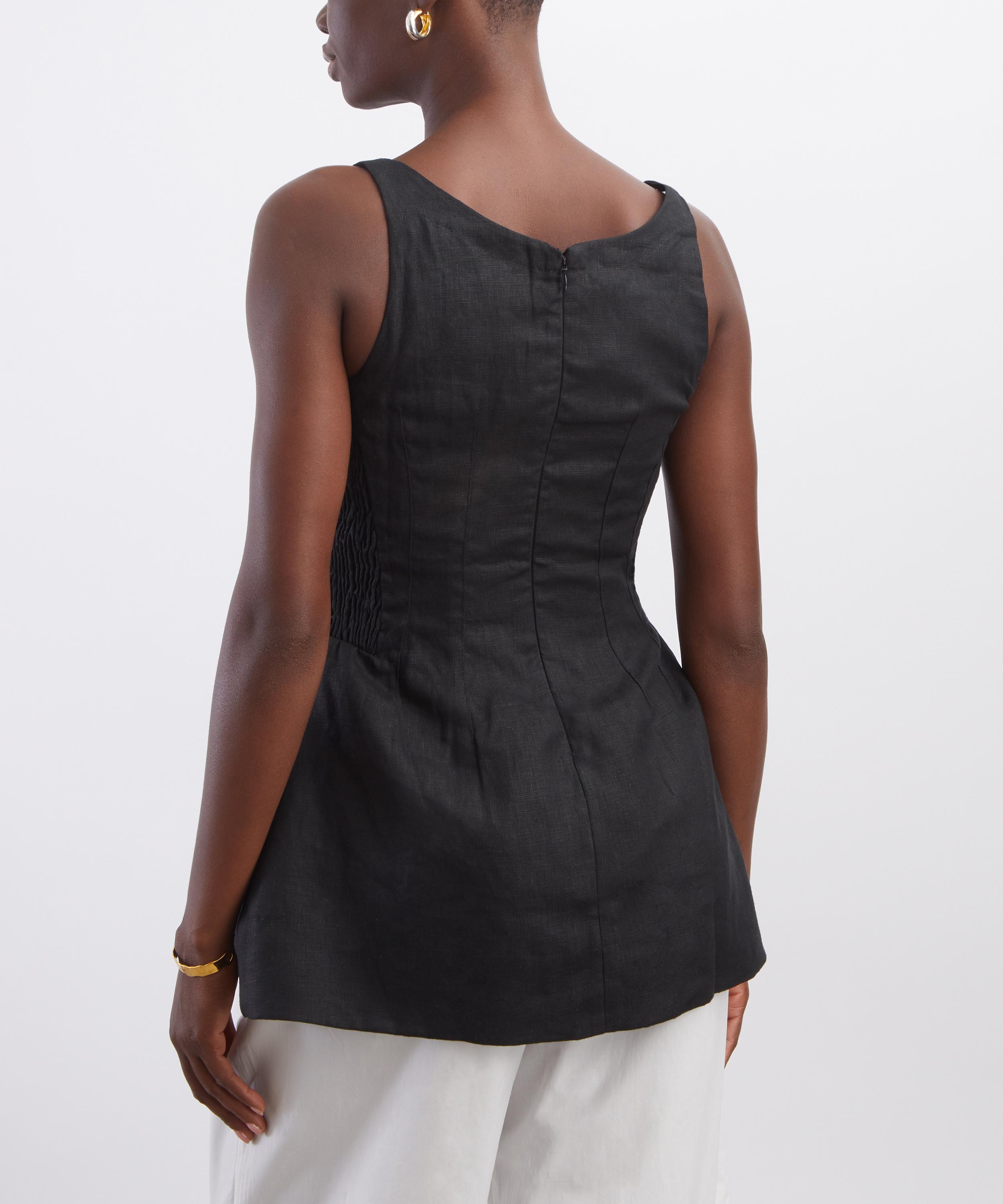 FAITHFULL - Syna Black Linen Top image number 3