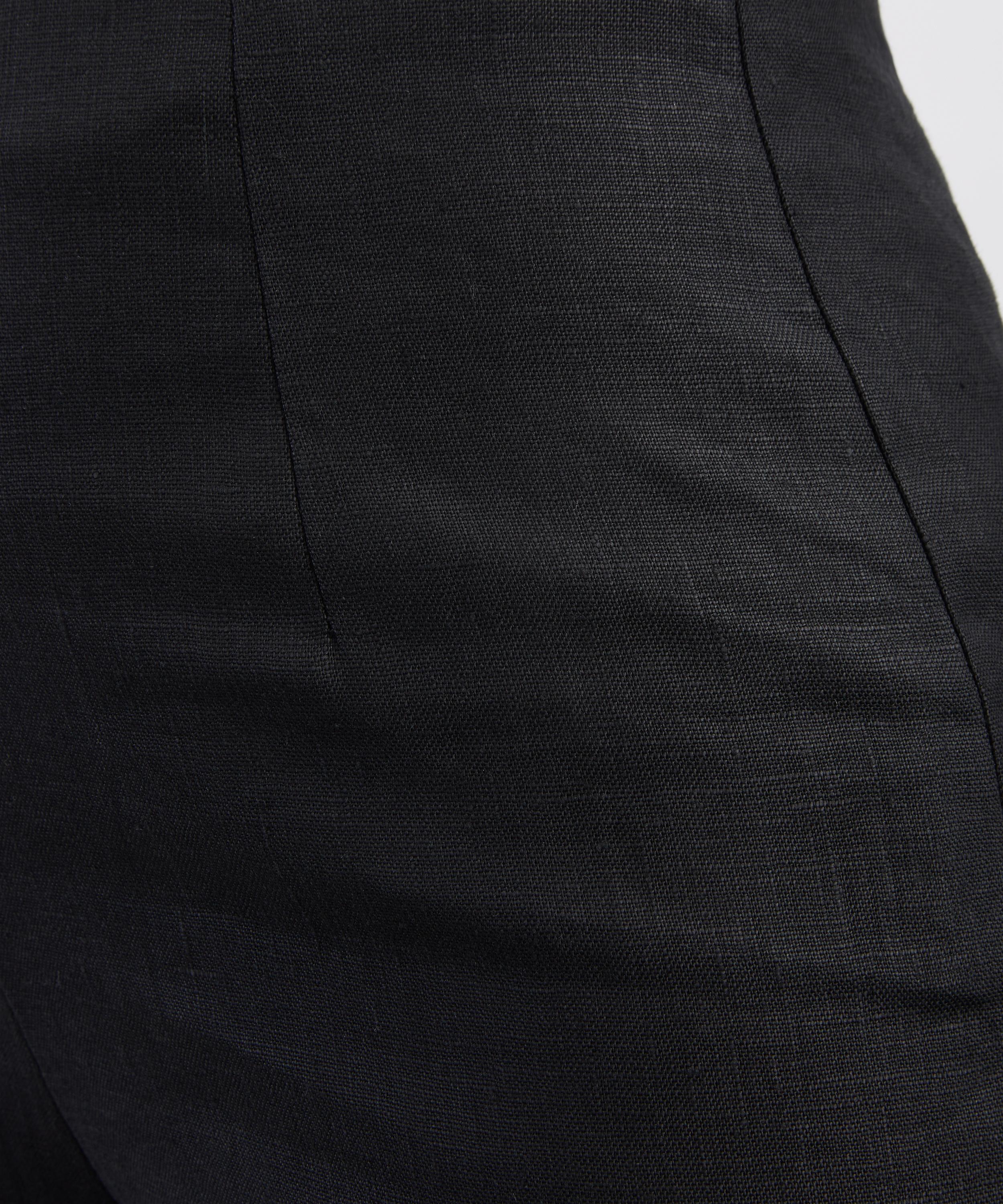 FAITHFULL - Syna Black Linen Wide-Leg Trousers image number 4