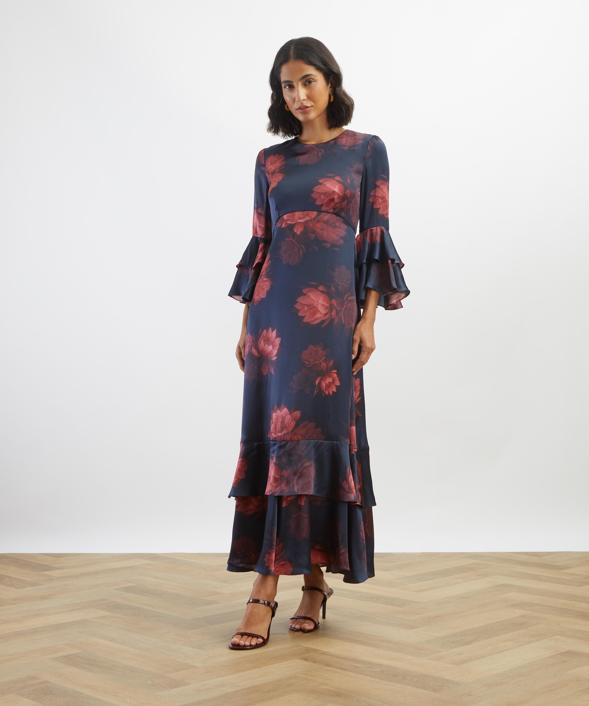 Liberty - Aura Night Silk Gala Maxi Dress image number 1