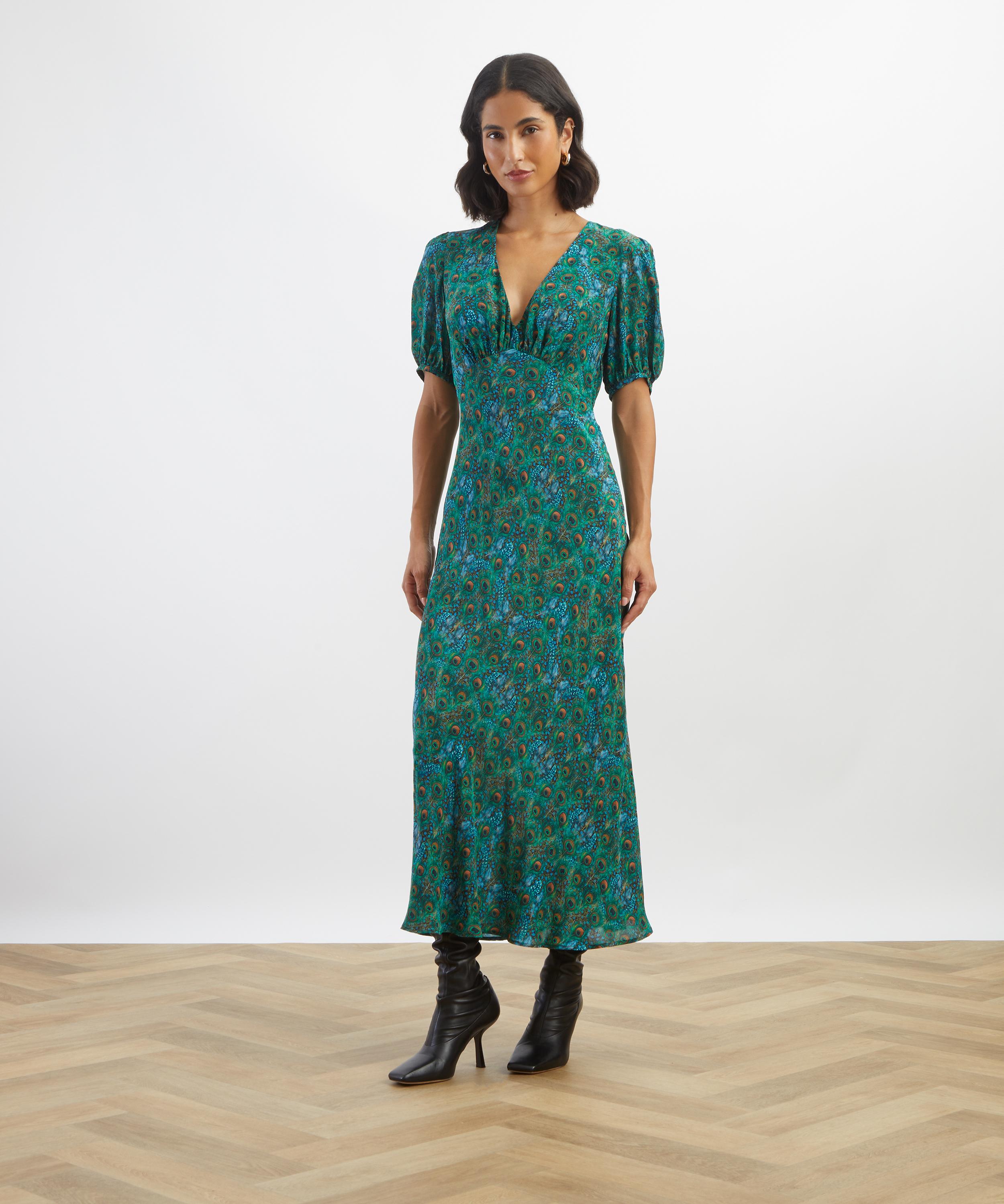 Liberty - Peacock Manor Jacquard Astra Midi Dress&nbsp; image number 1
