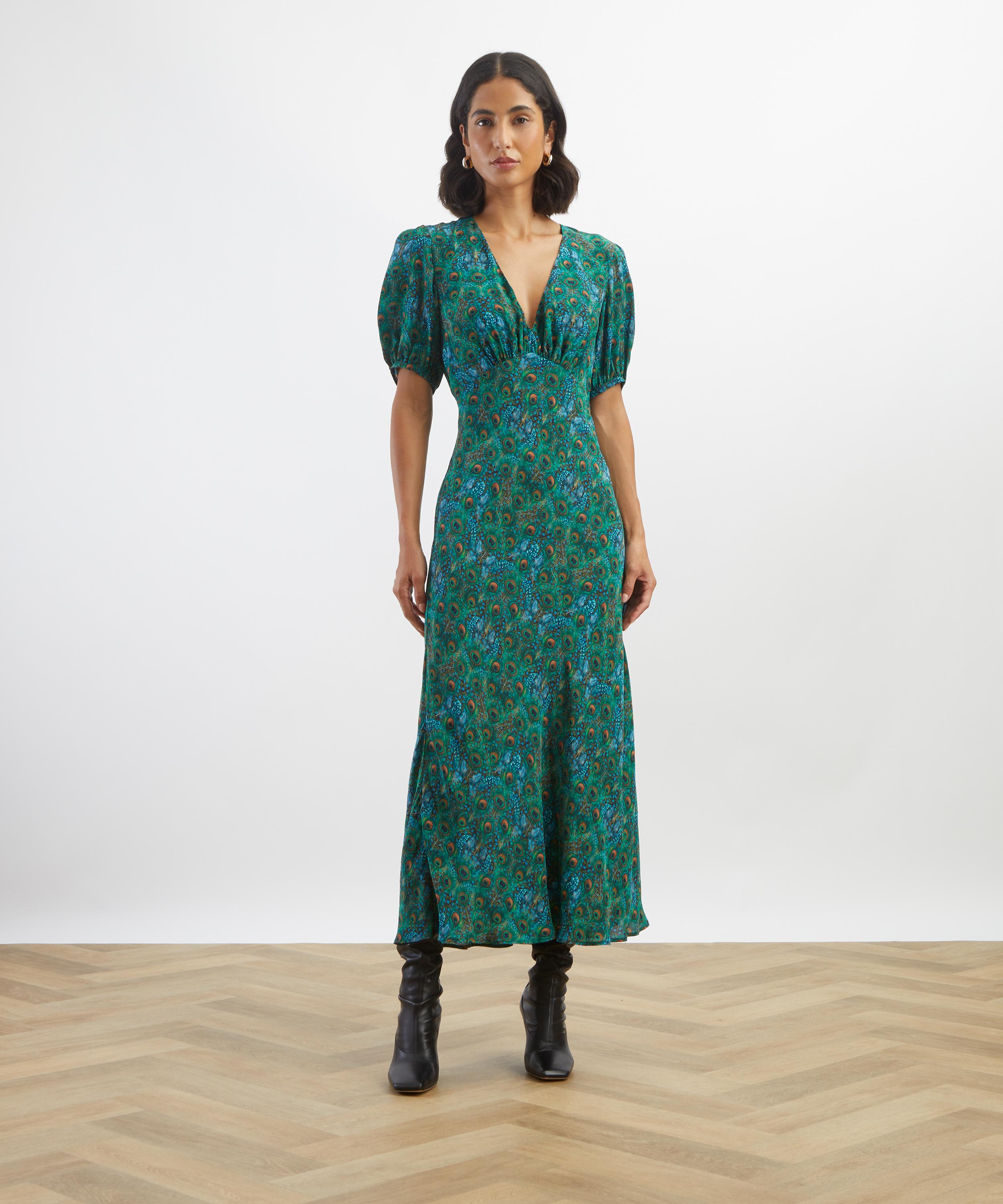 Liberty - Peacock Manor Jacquard Astra Midi Dress&nbsp; image number 2