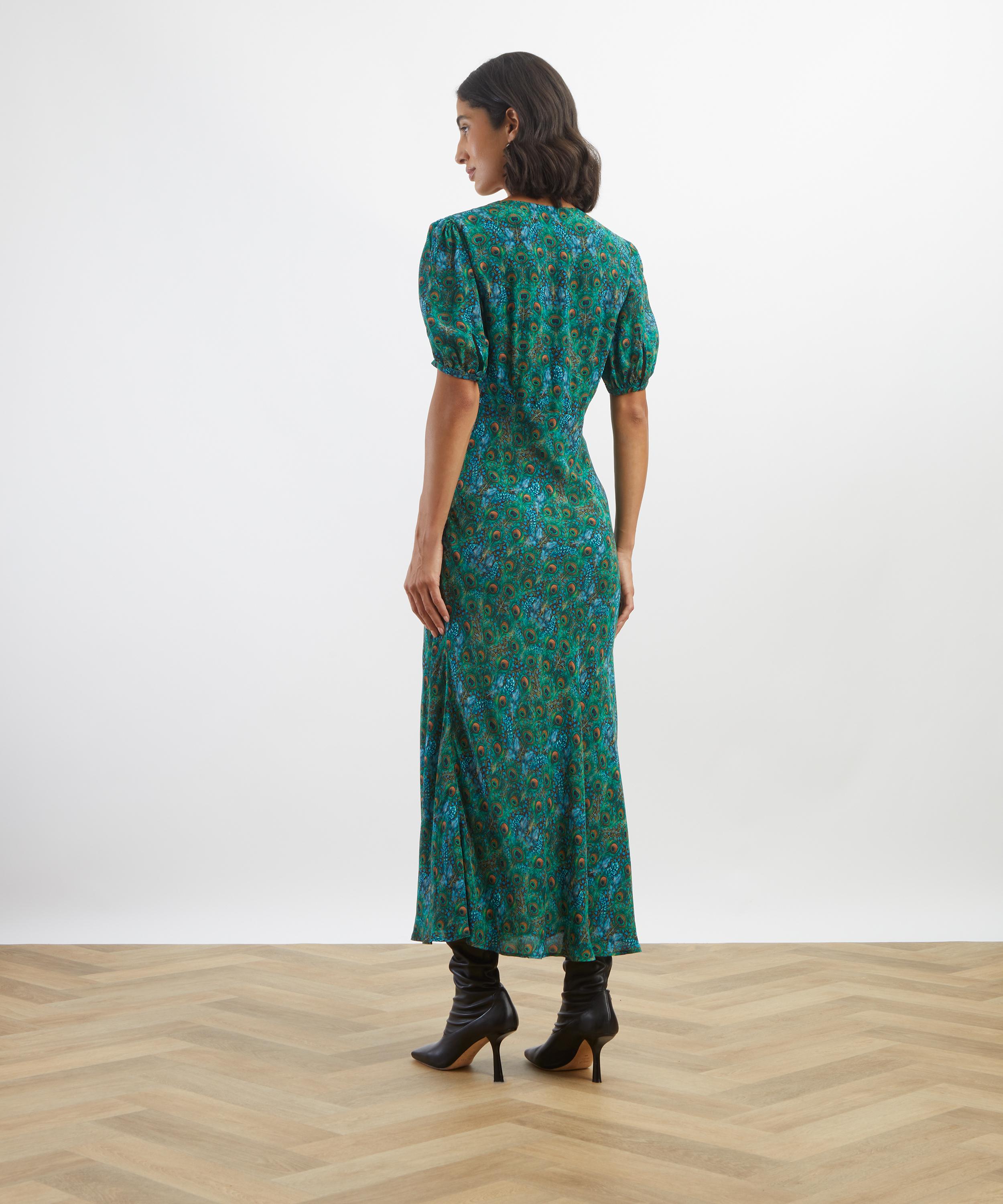 Liberty - Peacock Manor Jacquard Astra Midi Dress&nbsp; image number 3