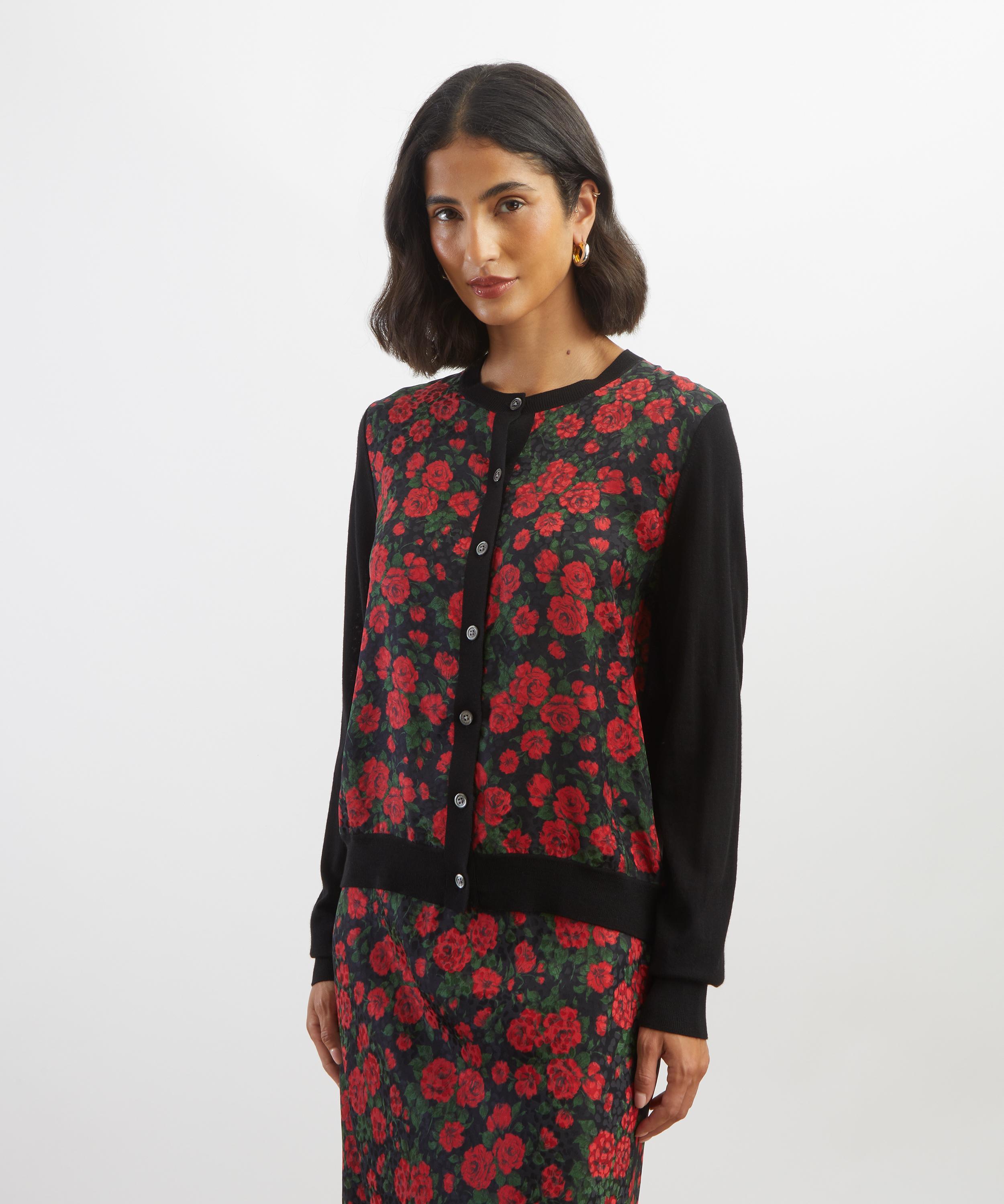 Liberty - Carline Rose Silk Panel Cardigan image number 2