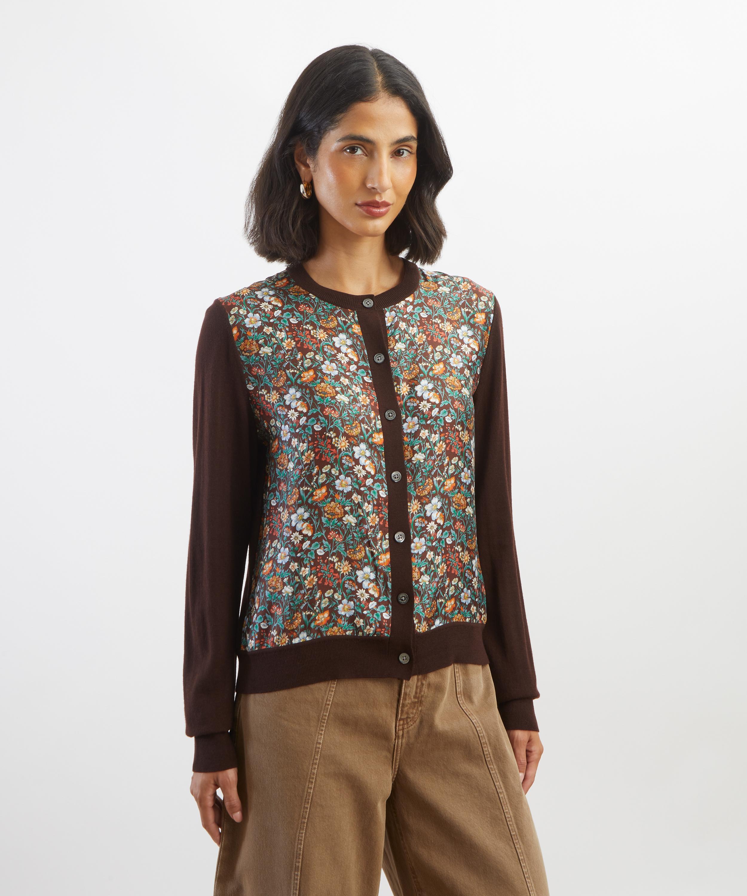 Liberty - Rachel Meadow Silk Panel Cardigan image number 2
