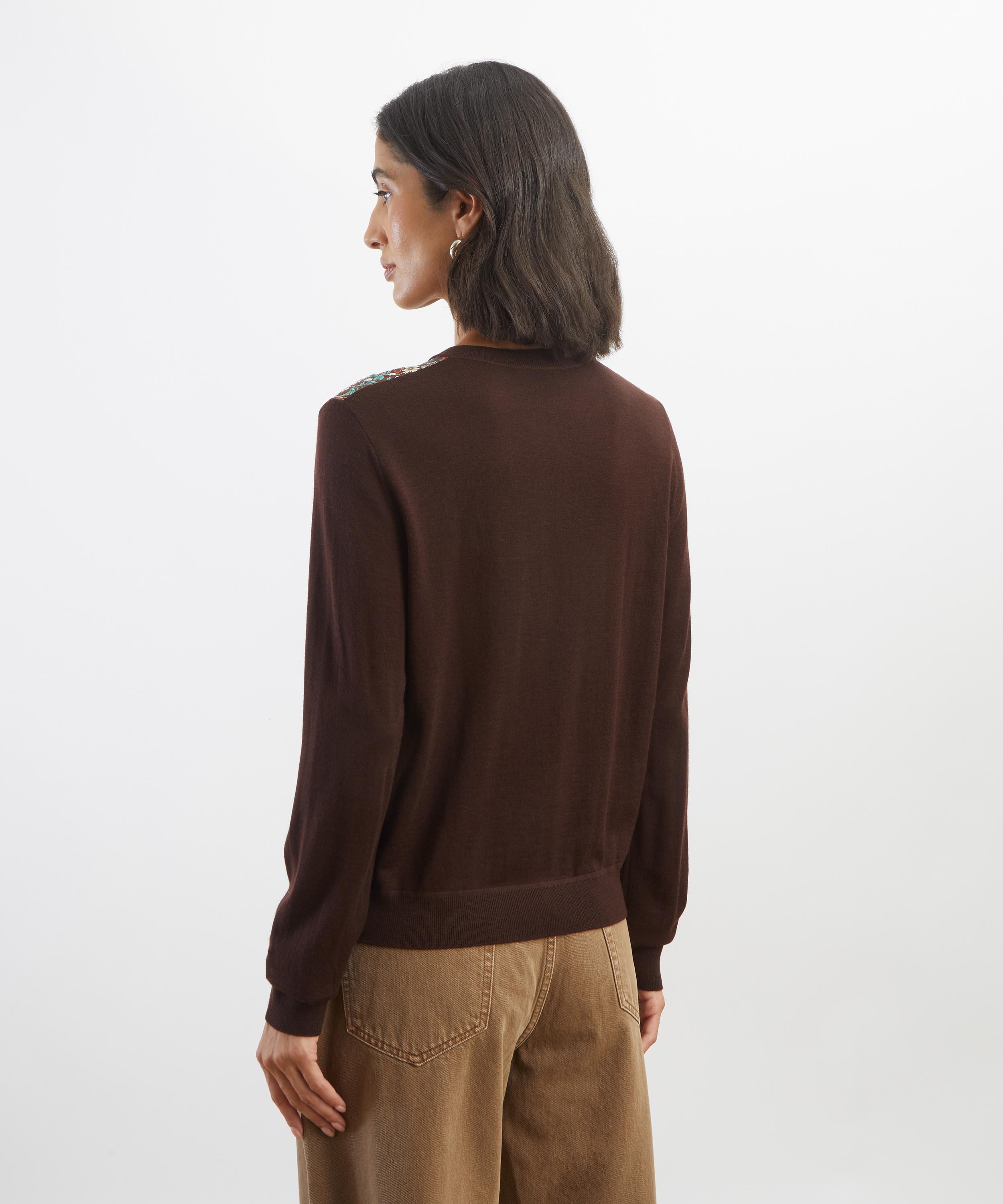 Liberty - Rachel Meadow Silk Panel Cardigan image number 3