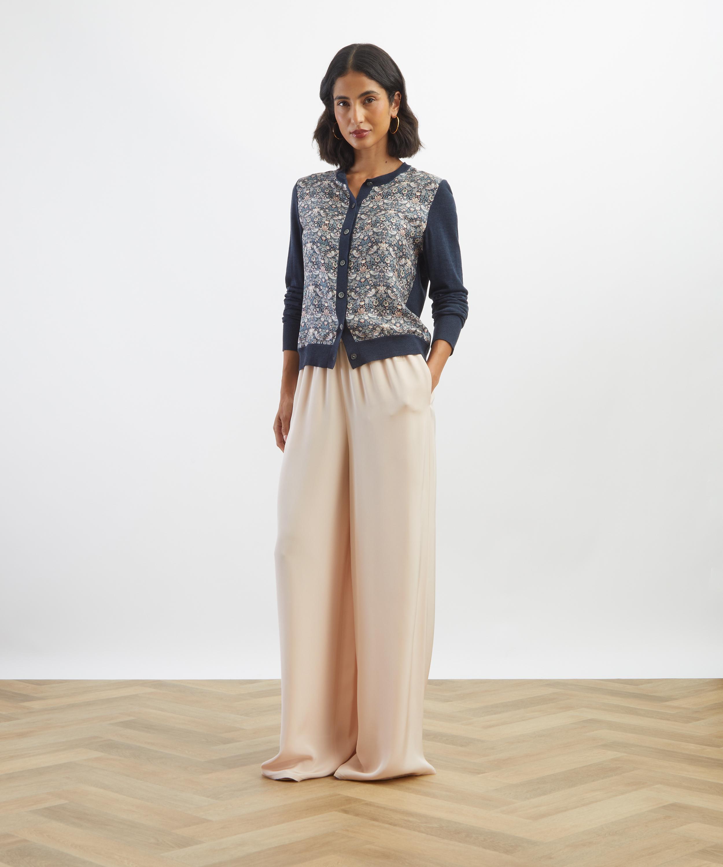 Liberty - Strawberry Thief Silk Panel Cardigan image number 1