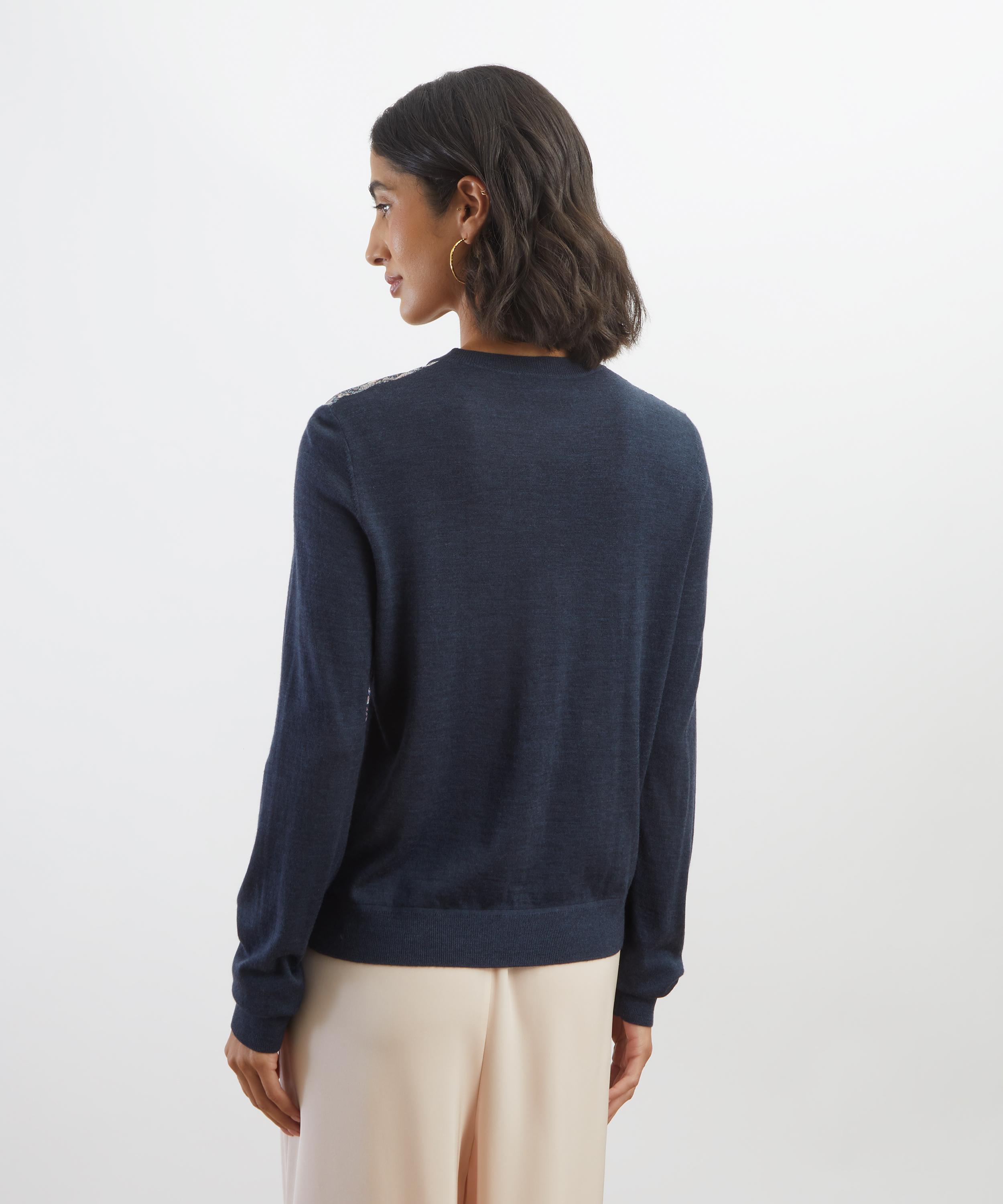 Liberty - Strawberry Thief Silk Panel Cardigan image number 3