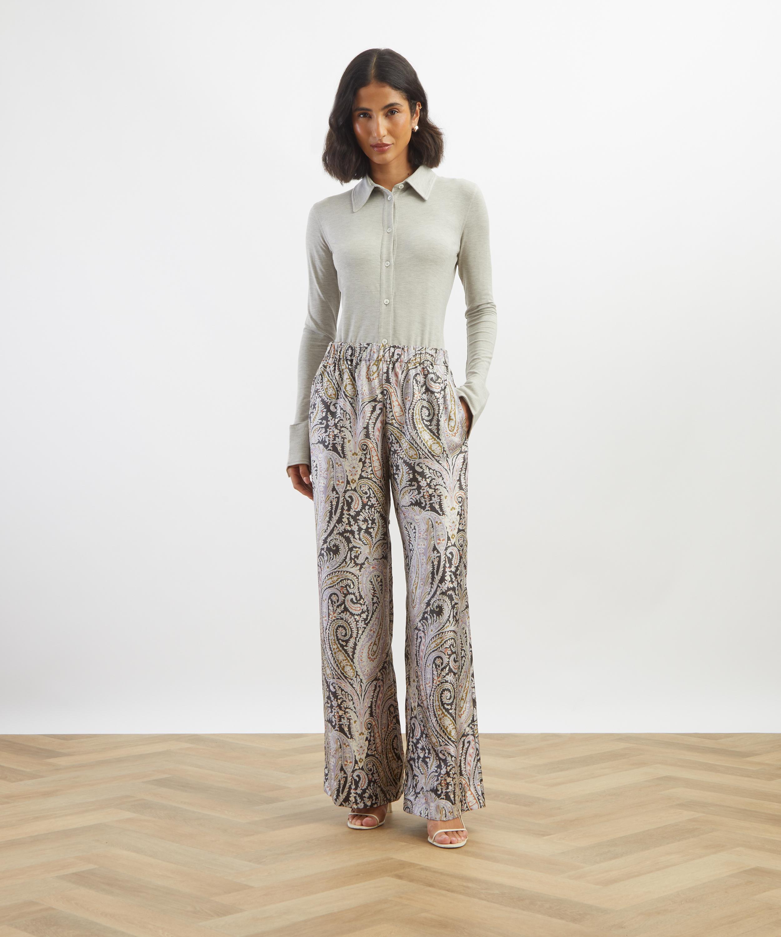 Liberty - Felix and Florence Silk Palazzo Trousers&nbsp; image number 1