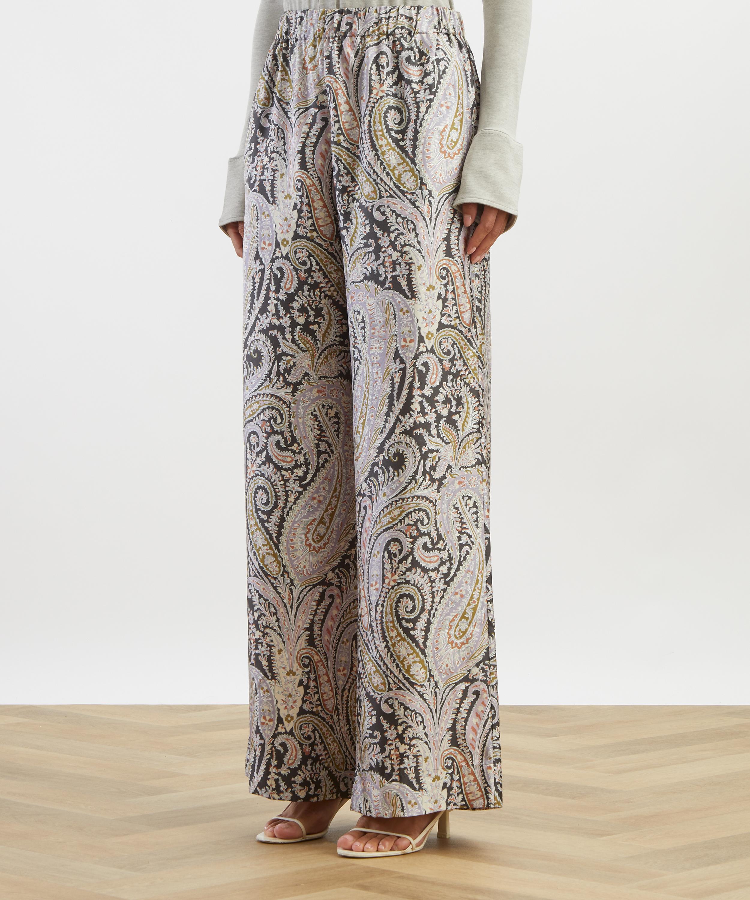 Liberty - Felix and Florence Silk Palazzo Trousers&nbsp; image number 2