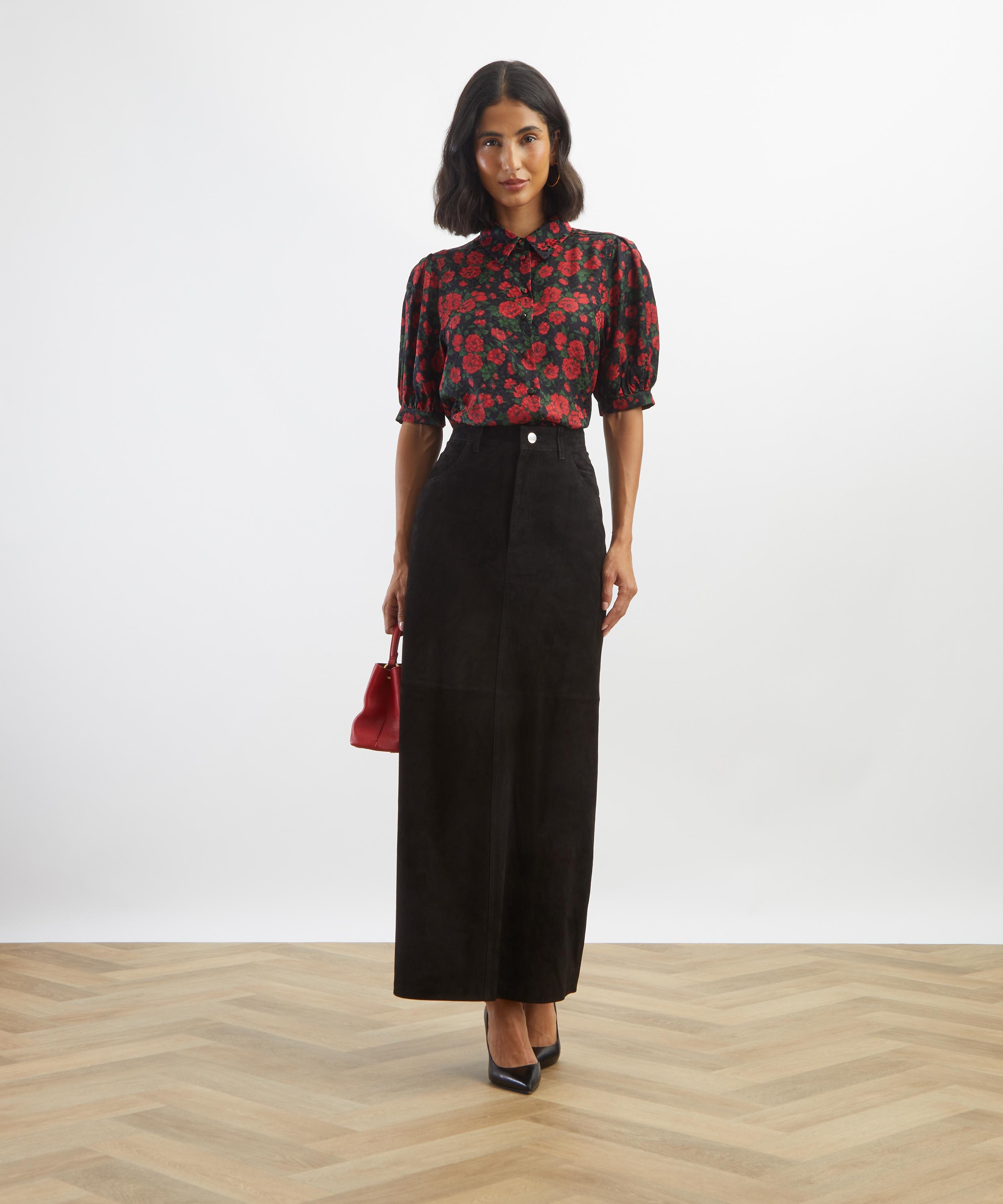 Liberty - Carline Rose Silk Puff-Sleeve Shirt&nbsp; image number 1