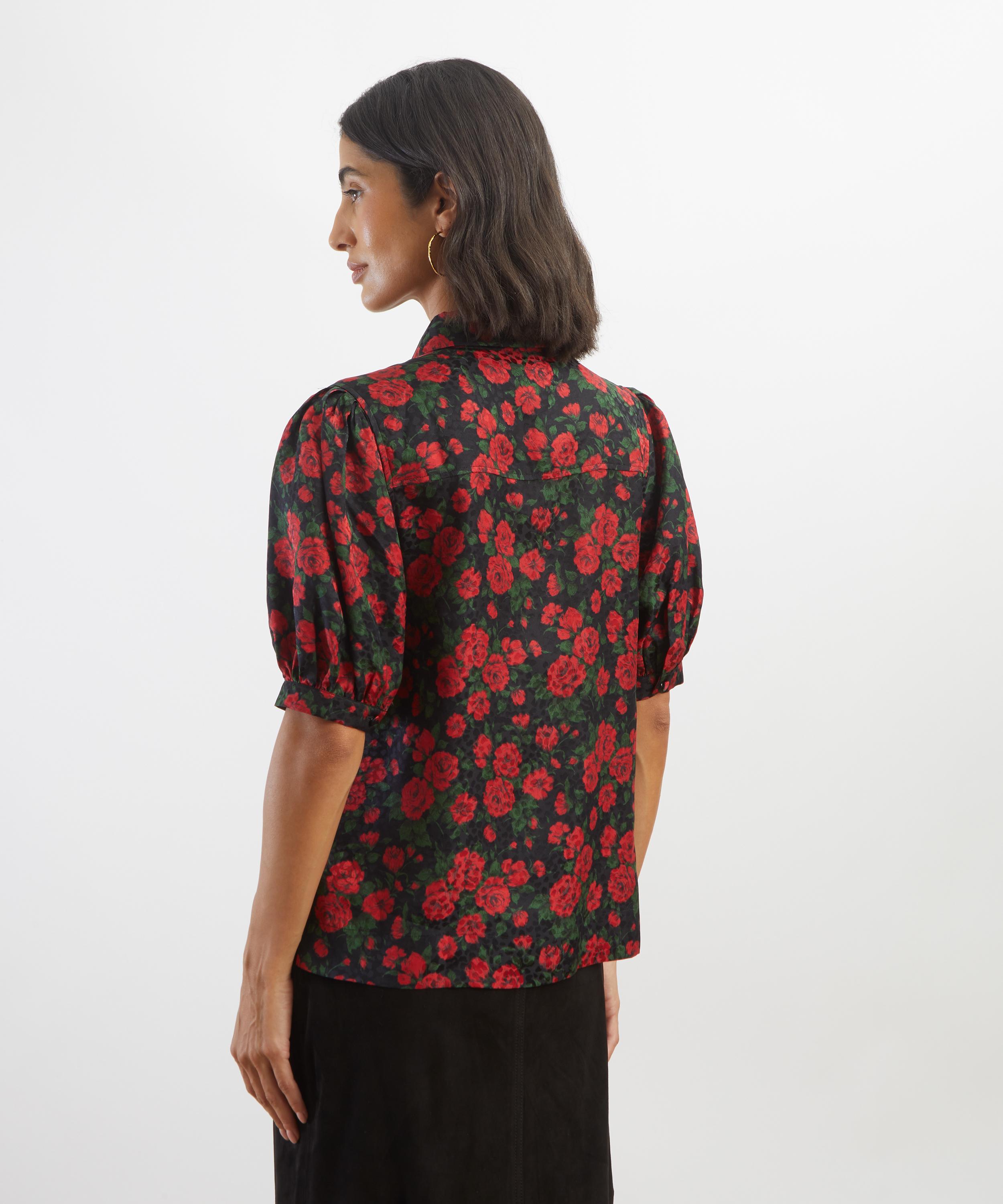 Liberty - Carline Rose Silk Puff-Sleeve Shirt&nbsp; image number 3
