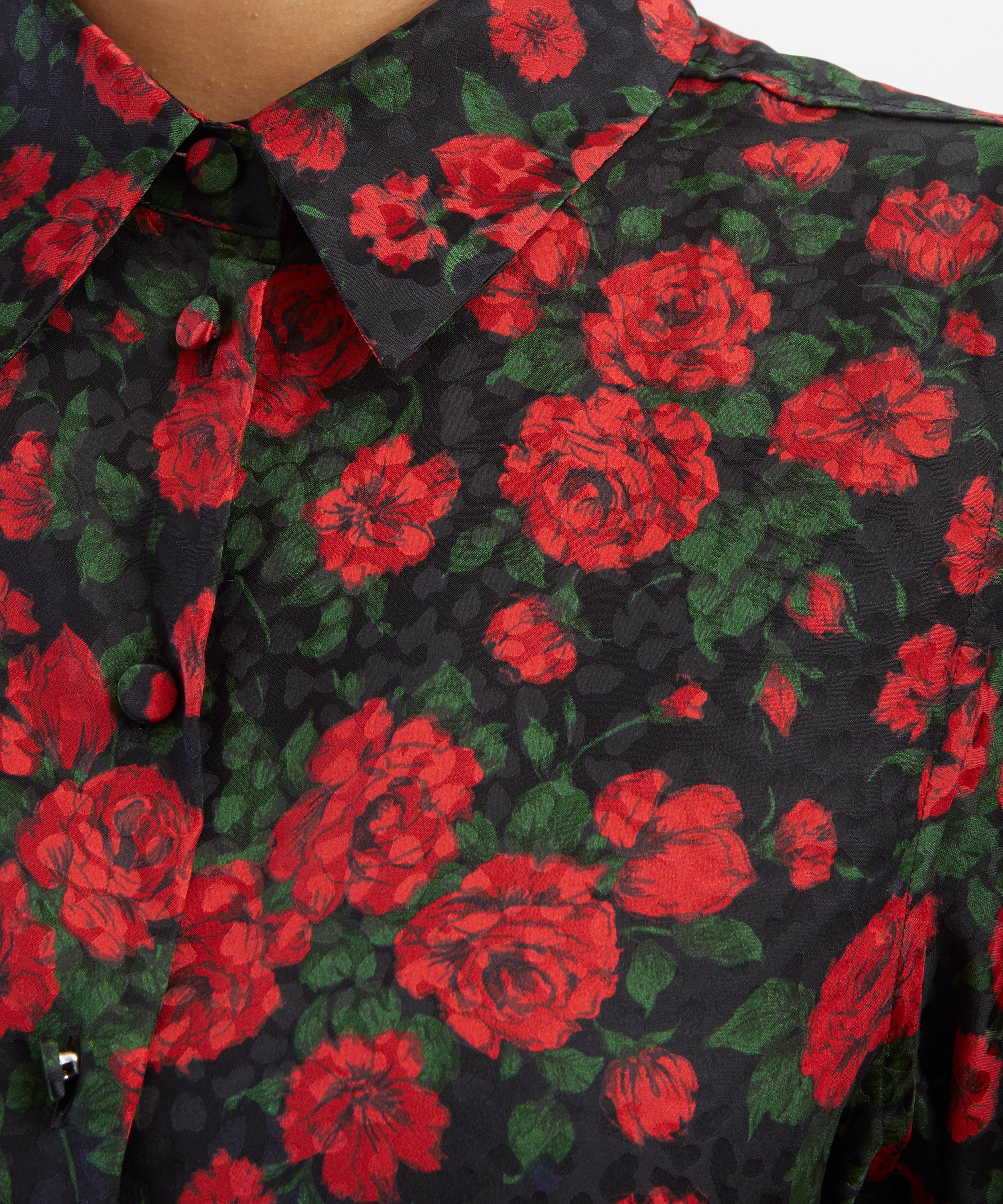 Liberty - Carline Rose Silk Puff-Sleeve Shirt&nbsp; image number 4