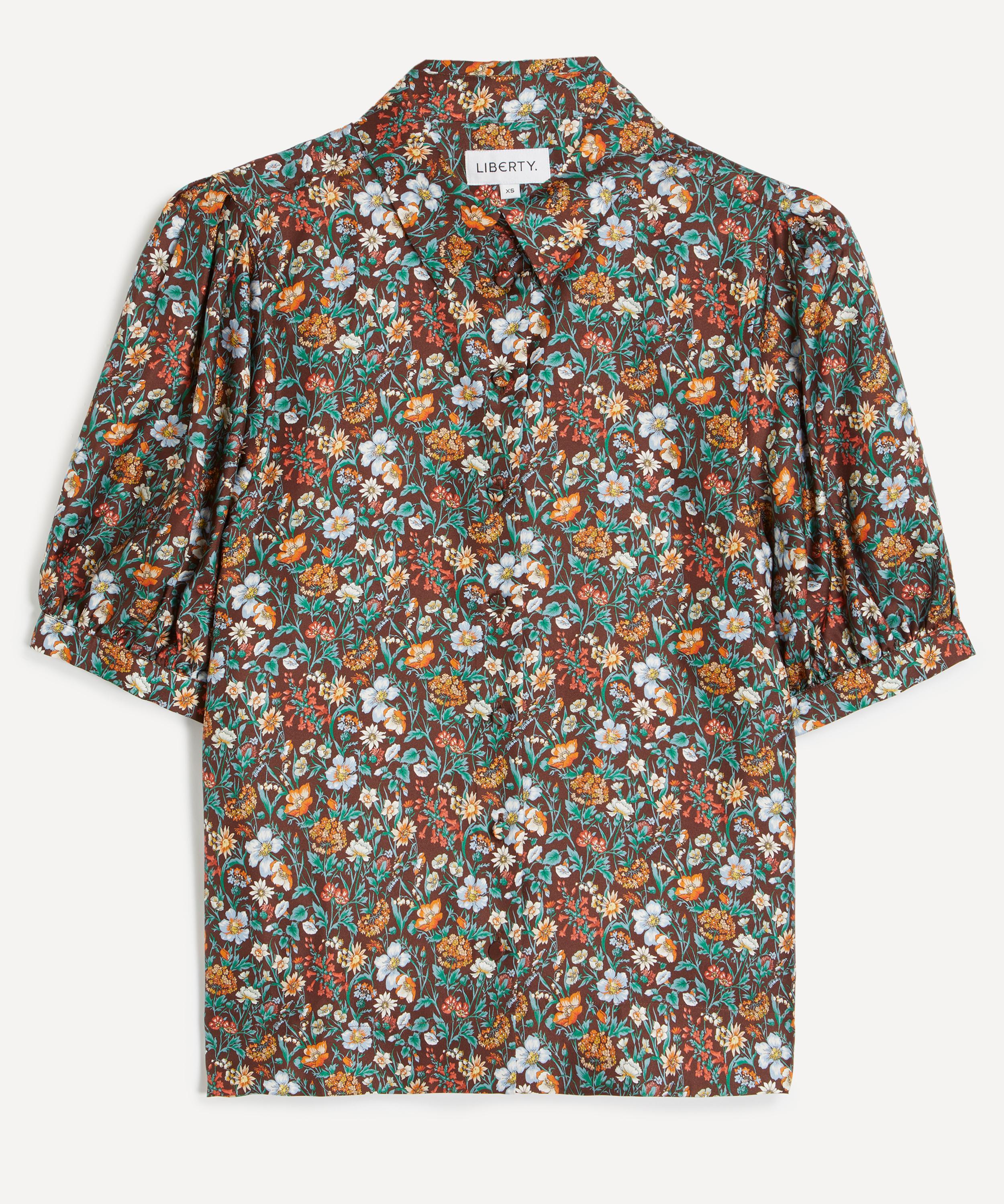 Liberty - Rachel Meadow Silk Puff-Sleeve Shirt&nbsp; image number 0