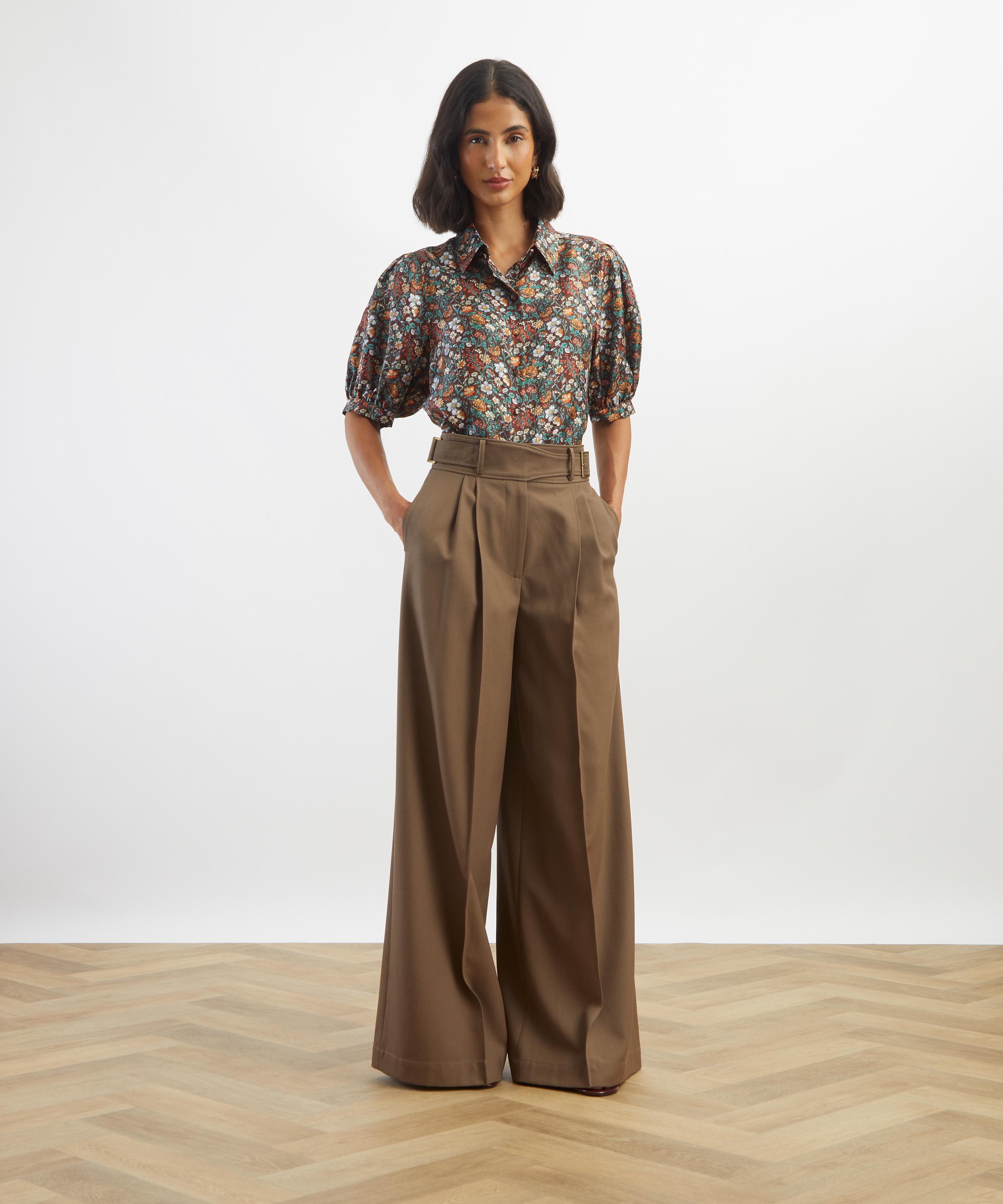 Liberty - Rachel Meadow Silk Puff-Sleeve Shirt&nbsp; image number 1