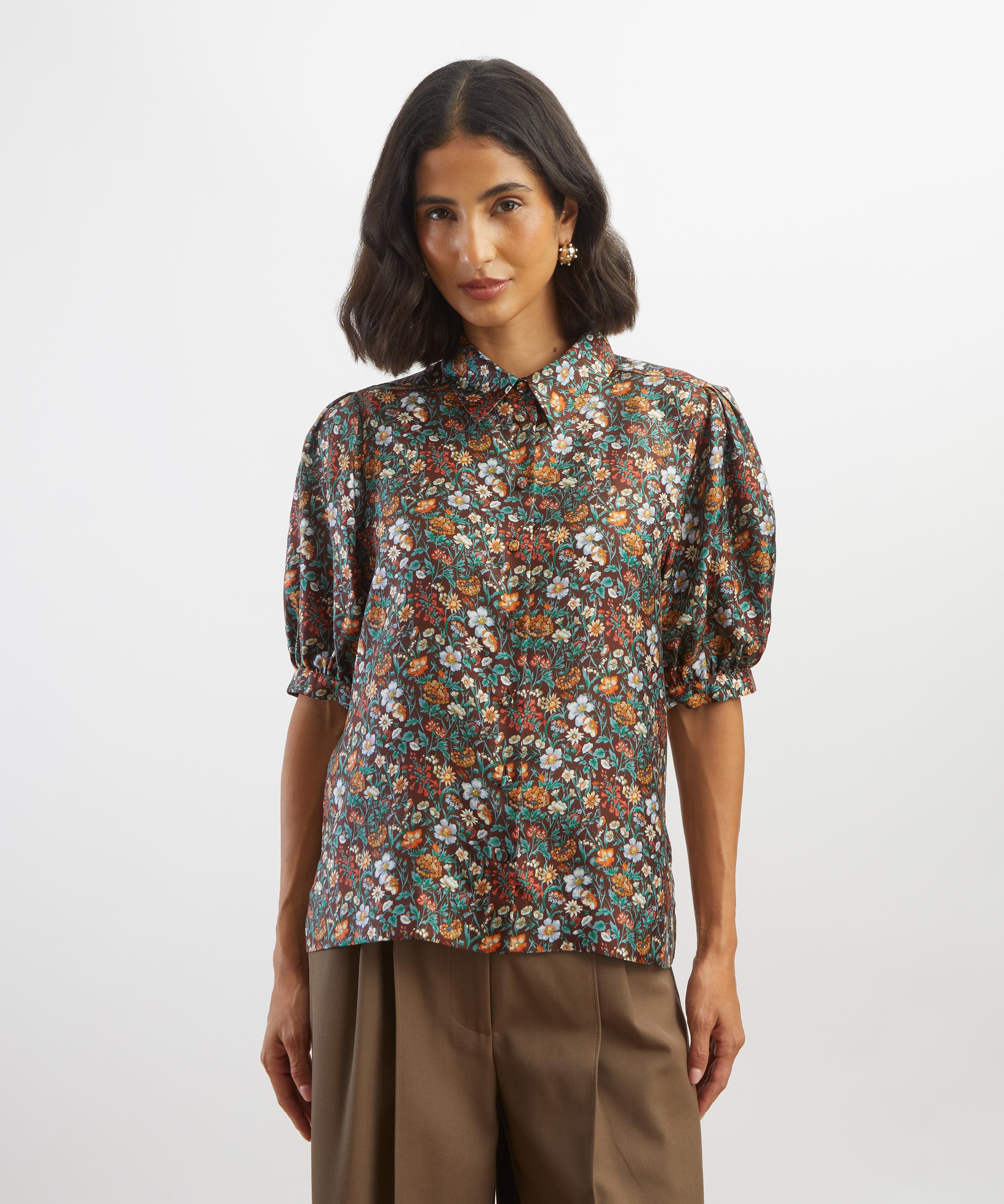 Liberty - Rachel Meadow Silk Puff-Sleeve Shirt&nbsp; image number 2