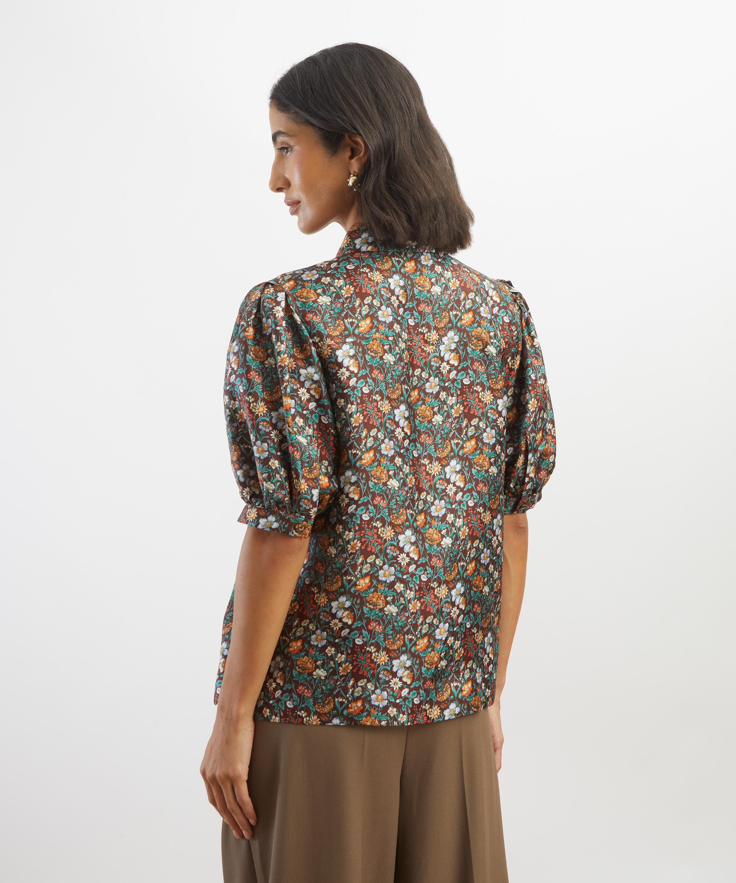 Liberty - Rachel Meadow Silk Puff-Sleeve Shirt&nbsp; image number 3